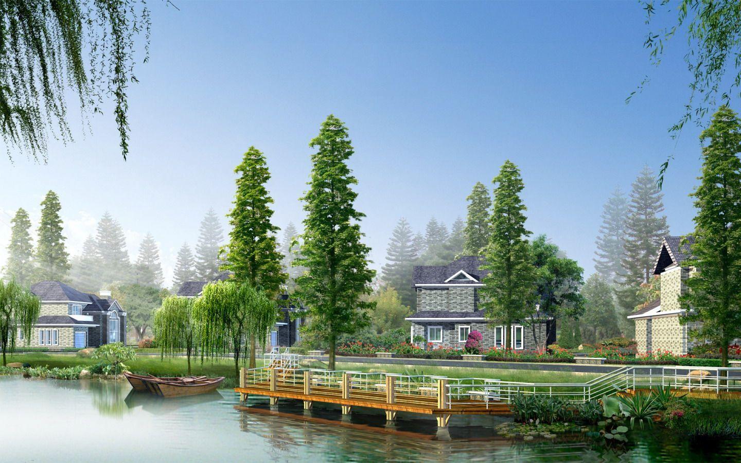 1440x900 Beautiful Chinese Village. Architecture wallpaper, Landscape