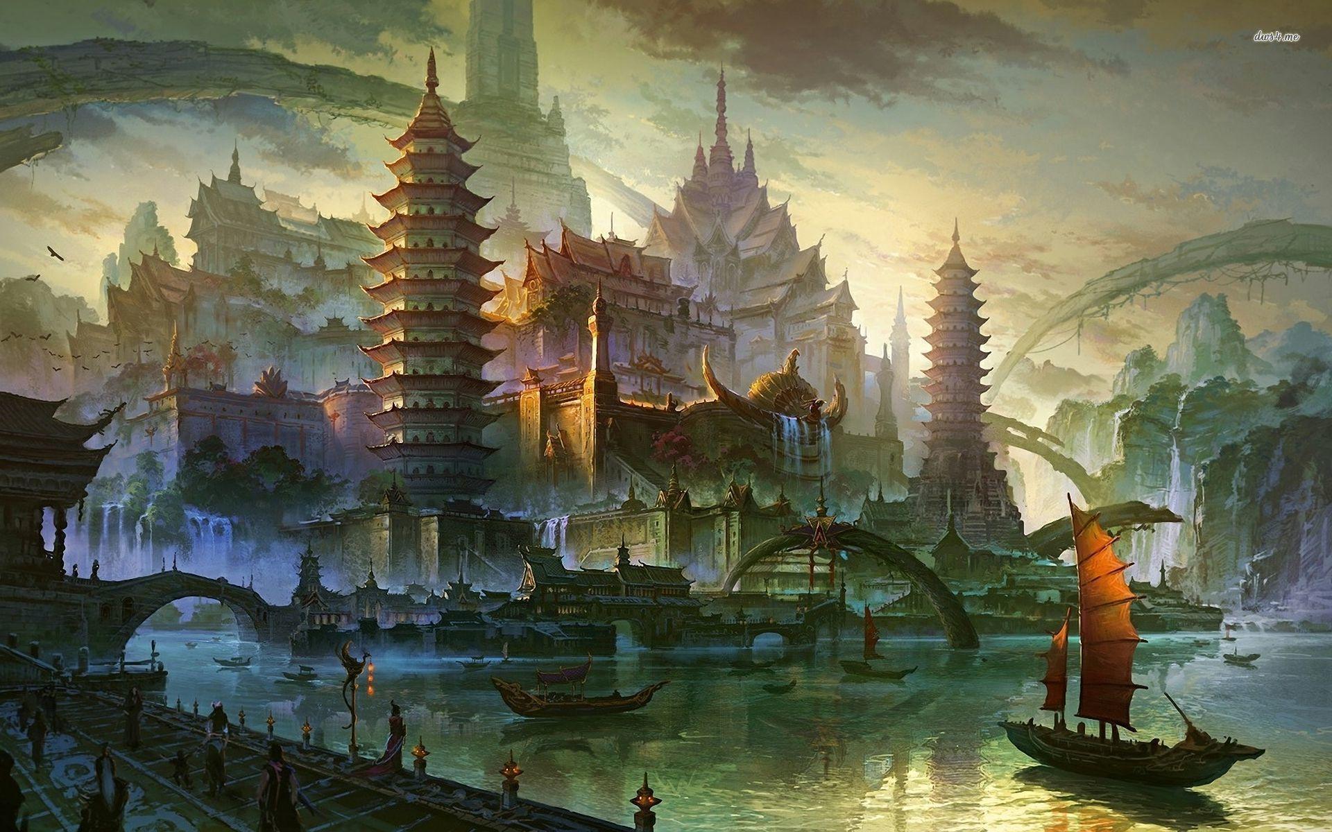 1920x1200 Ancient Chinese marina wallpaper wallpaper