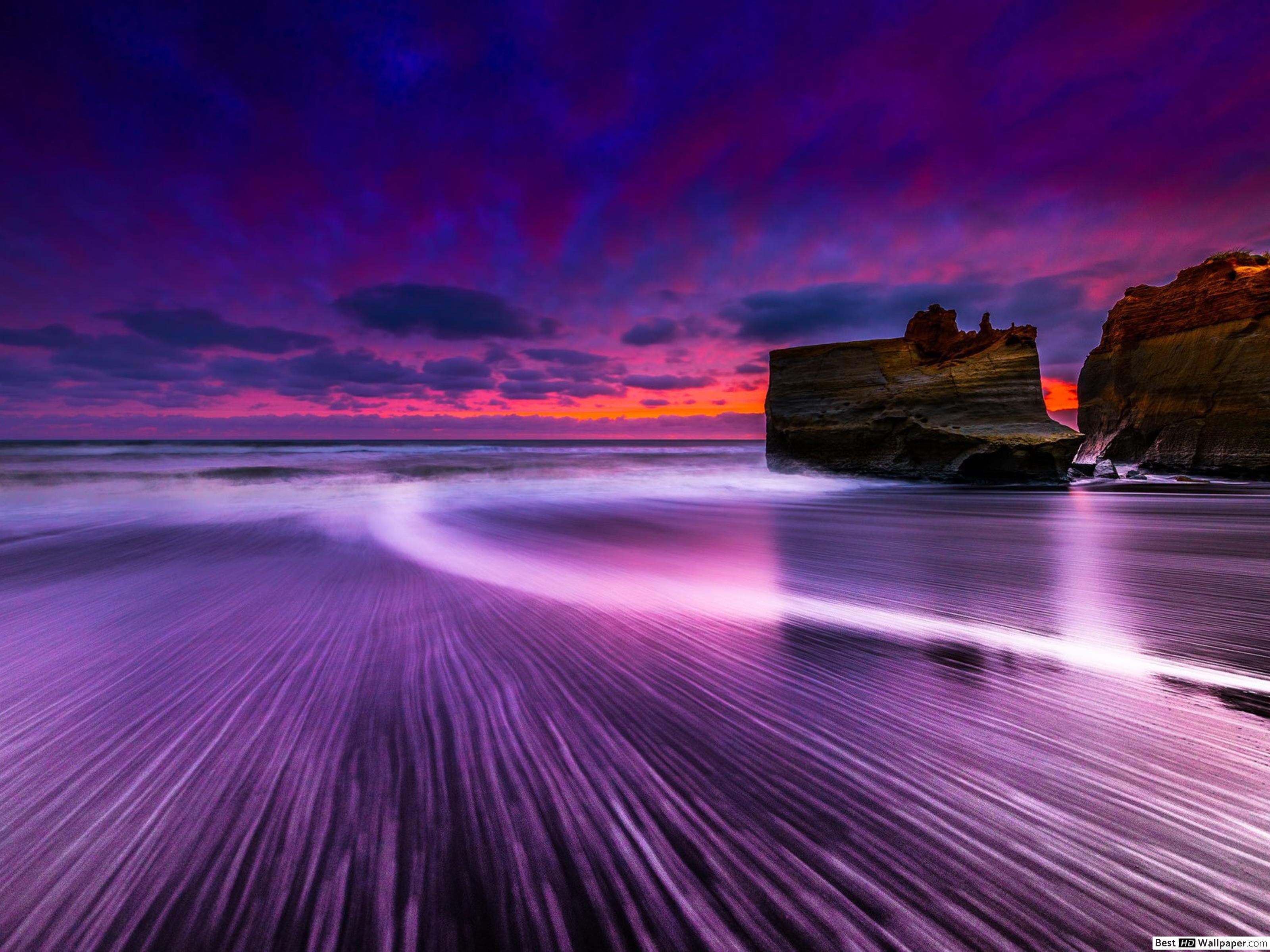 3200x2400 Rocky Beach Sunset HD wallpaper download
