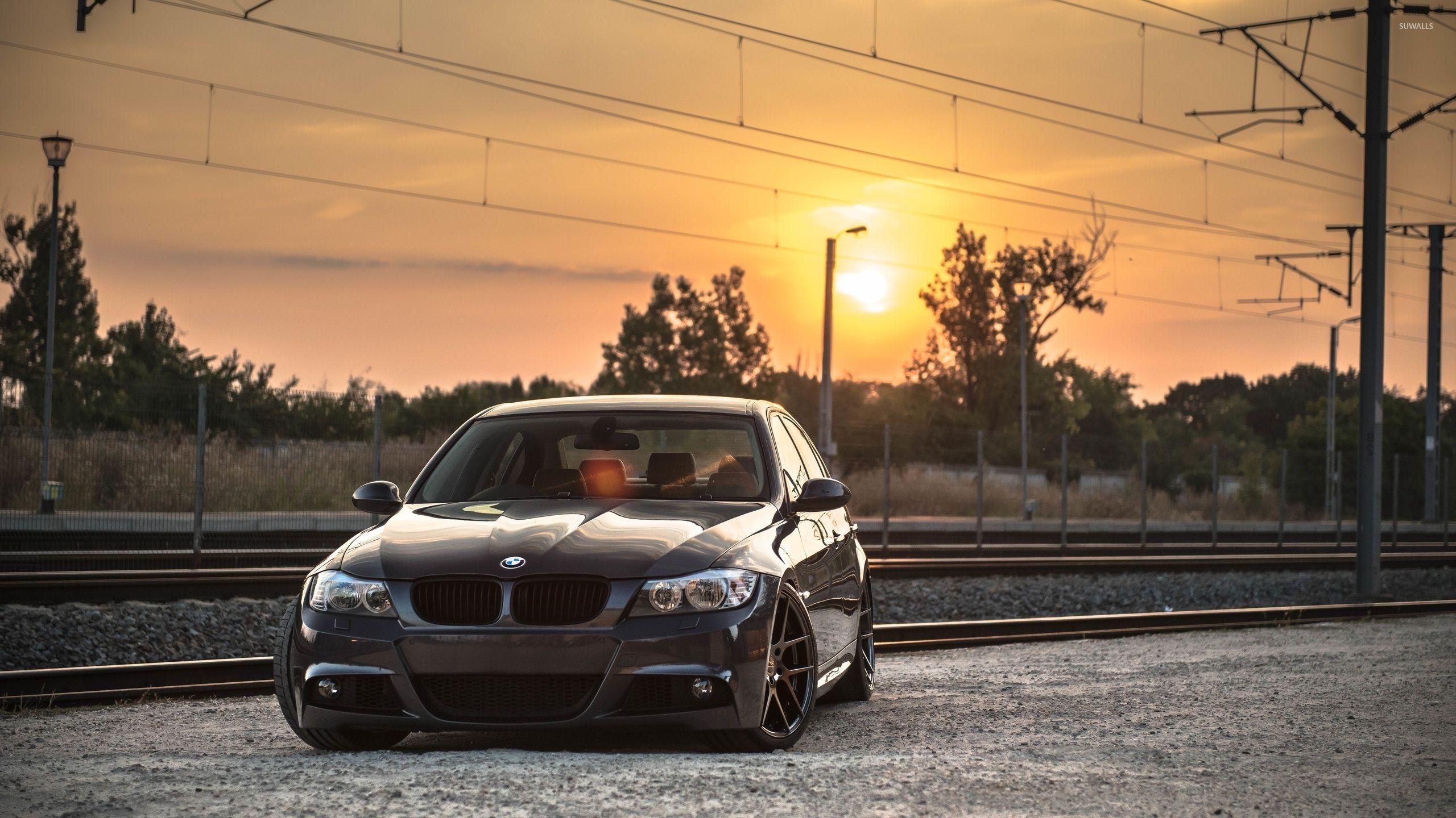 2560x1440 Black BMW 4 Series at sunset wallpaper wallpaper