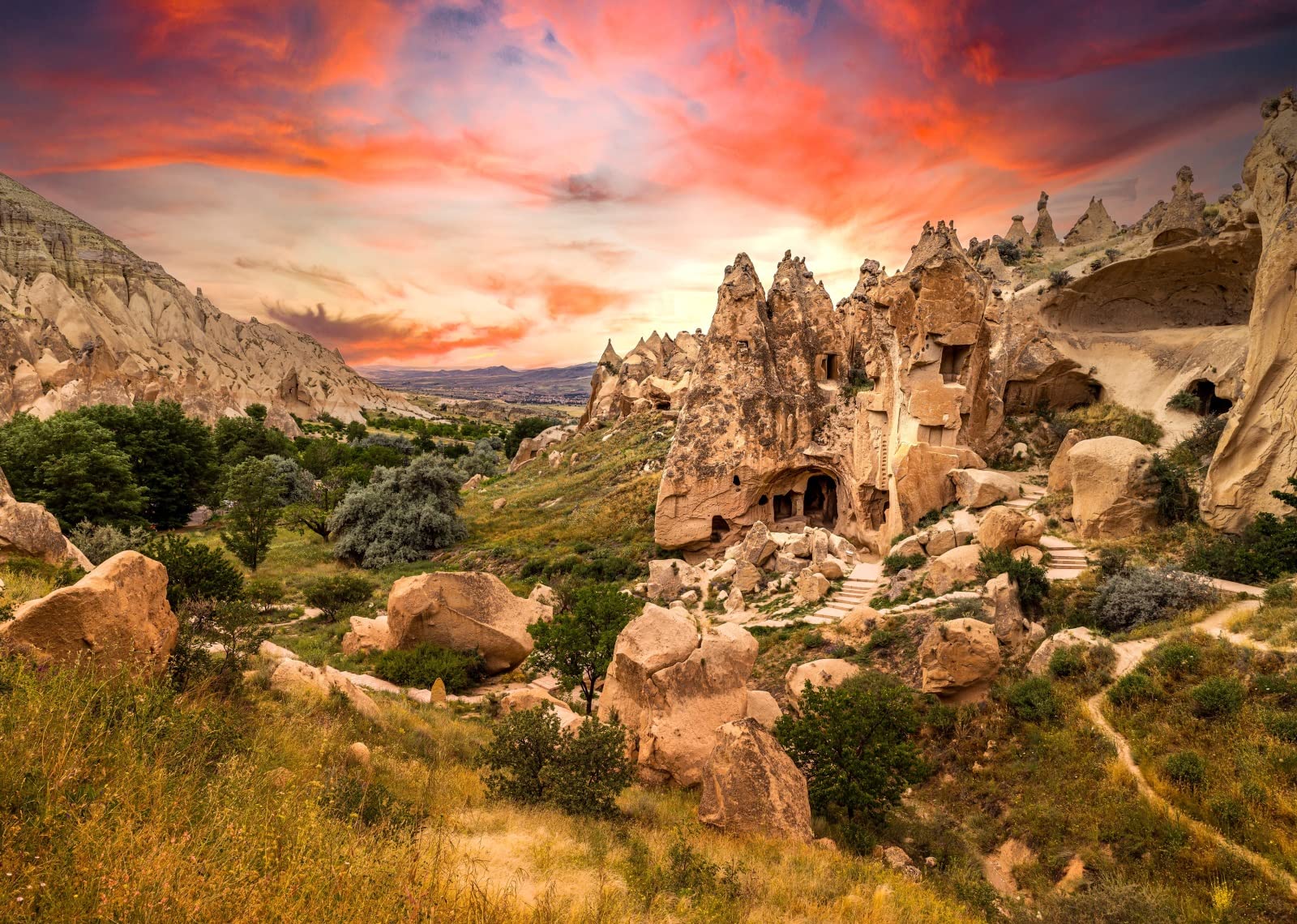 1600x1140 Amazon.com : Loccor Fabric 6x4ft Turkey Backdrop Rock Carved Houses Building Famous Landmark of Turkey Sunset Sky Landscape Photography Background Travel Party Decorations Portrait Photohoot Booth Props Wallpaper