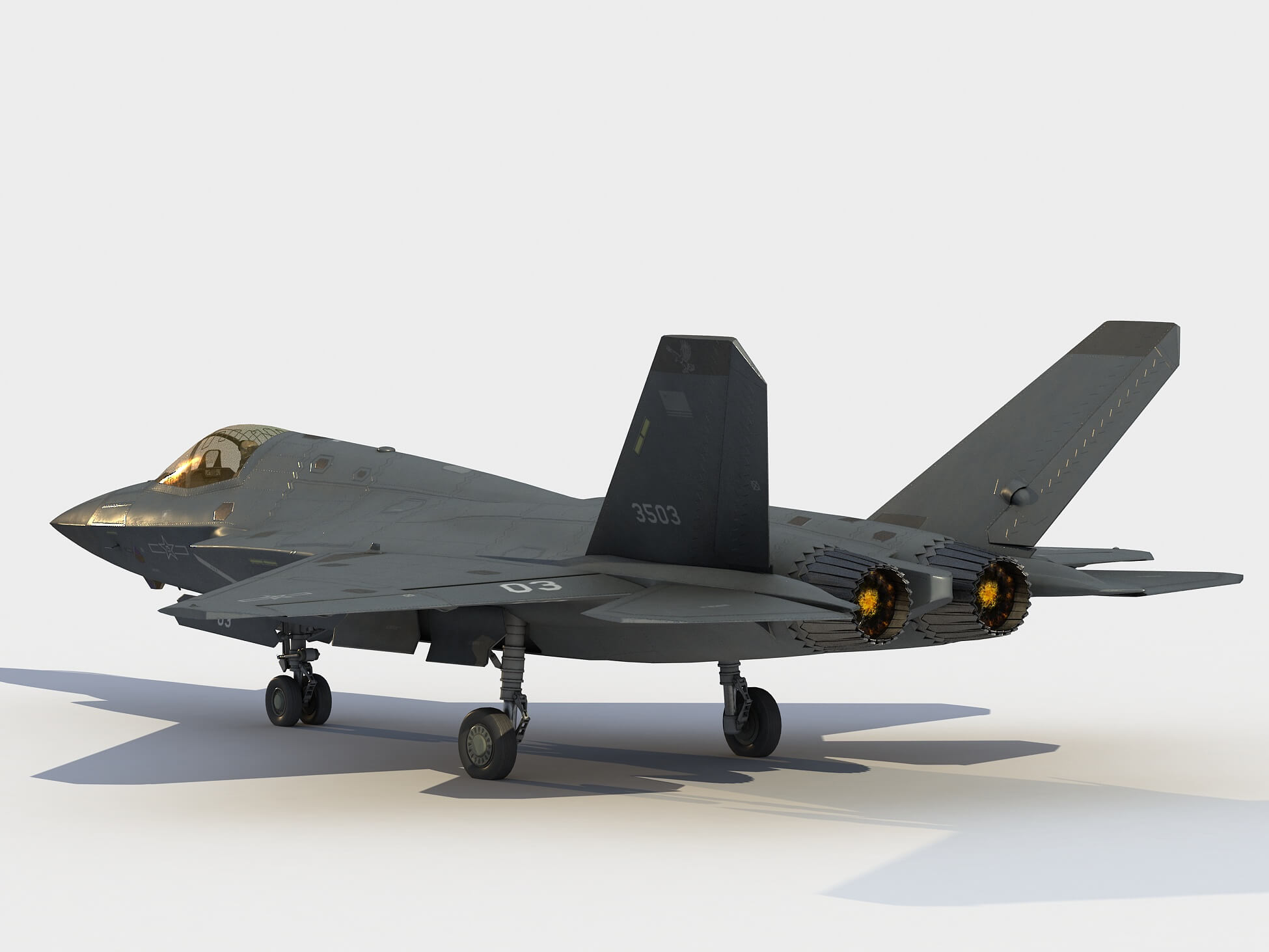 1950x1463 Shenyang J 35 Stealth Fighter 3D Model