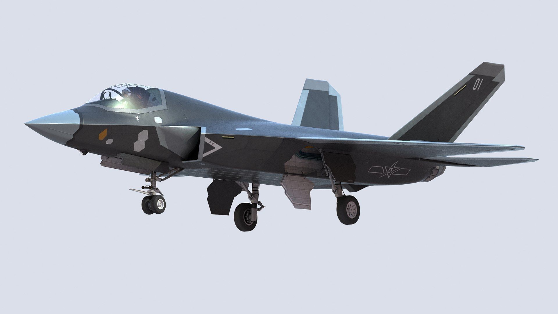 1920x1080 3D J35 Chinese Stealth Jet Fighter Model