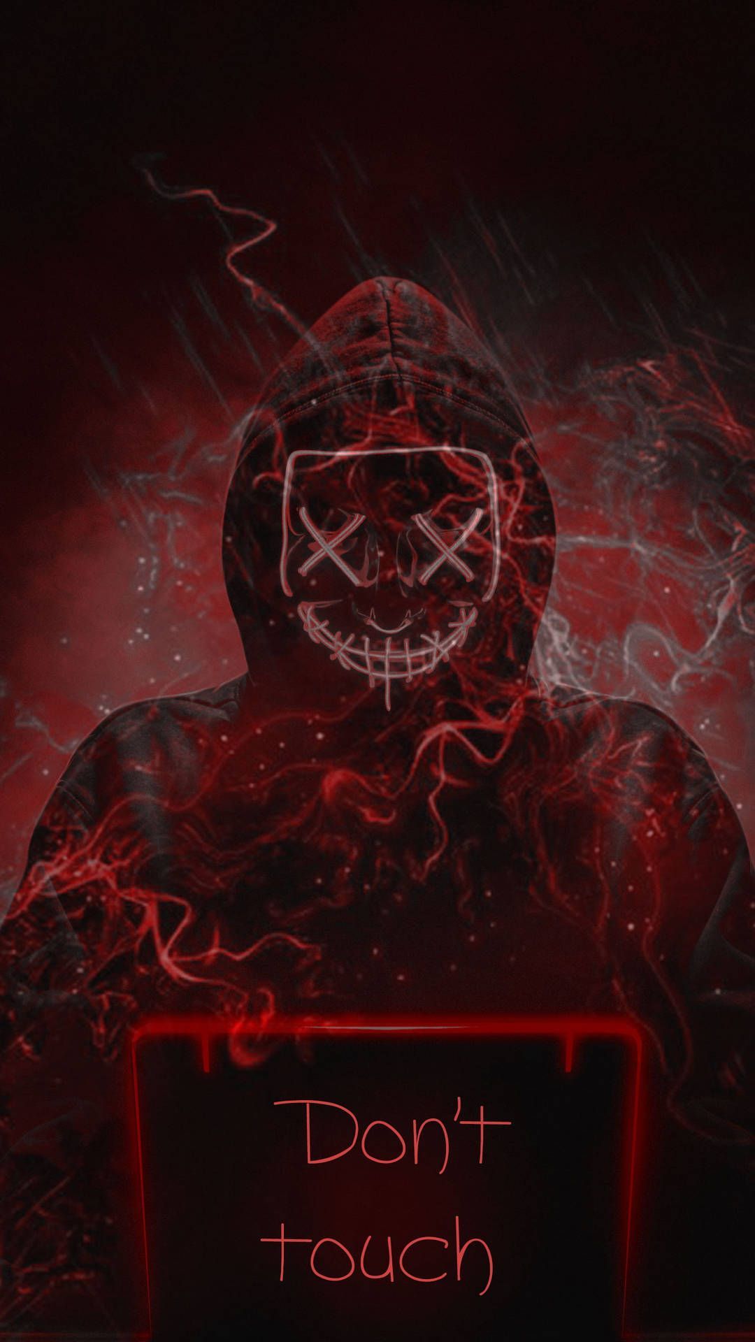 1080x1920 Download free Red Hacker Don't Touch My iPad Warning Wallpaper