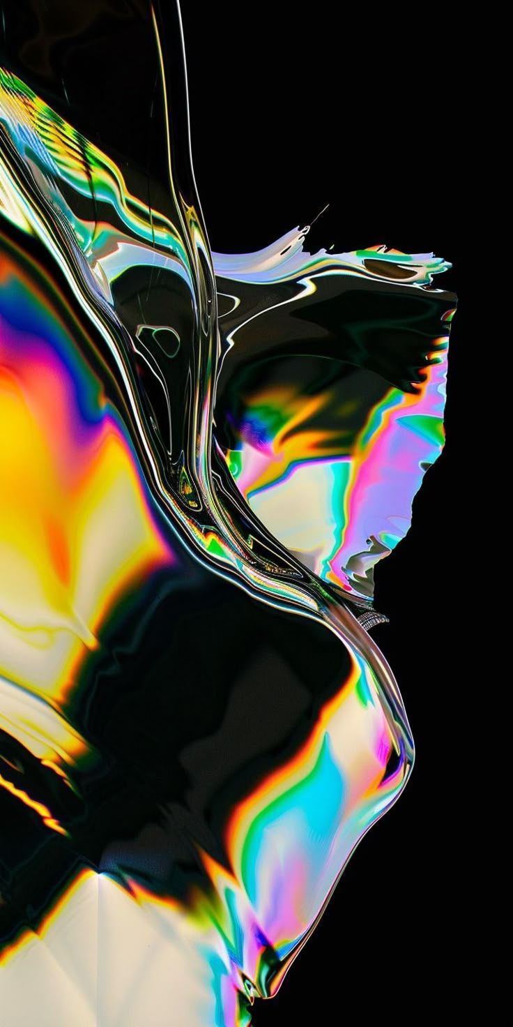 736x1472 Download 8K Abstract 3D Rendering Liquid Glass Wallpaper for iPhone and Android