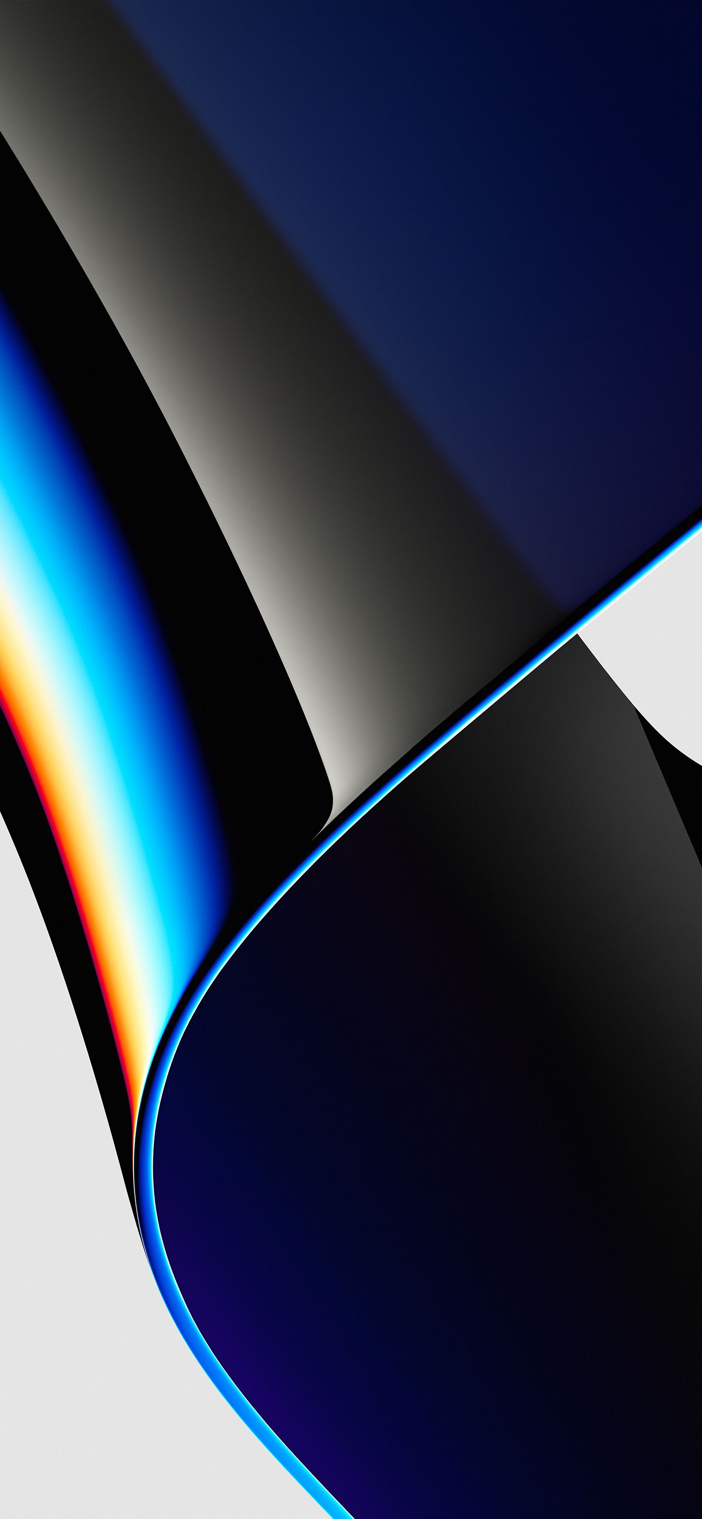 1420x3073 Apple Silicon M1 MacBook Pro Stock Inspired Iridescent Liquid Glass Blue