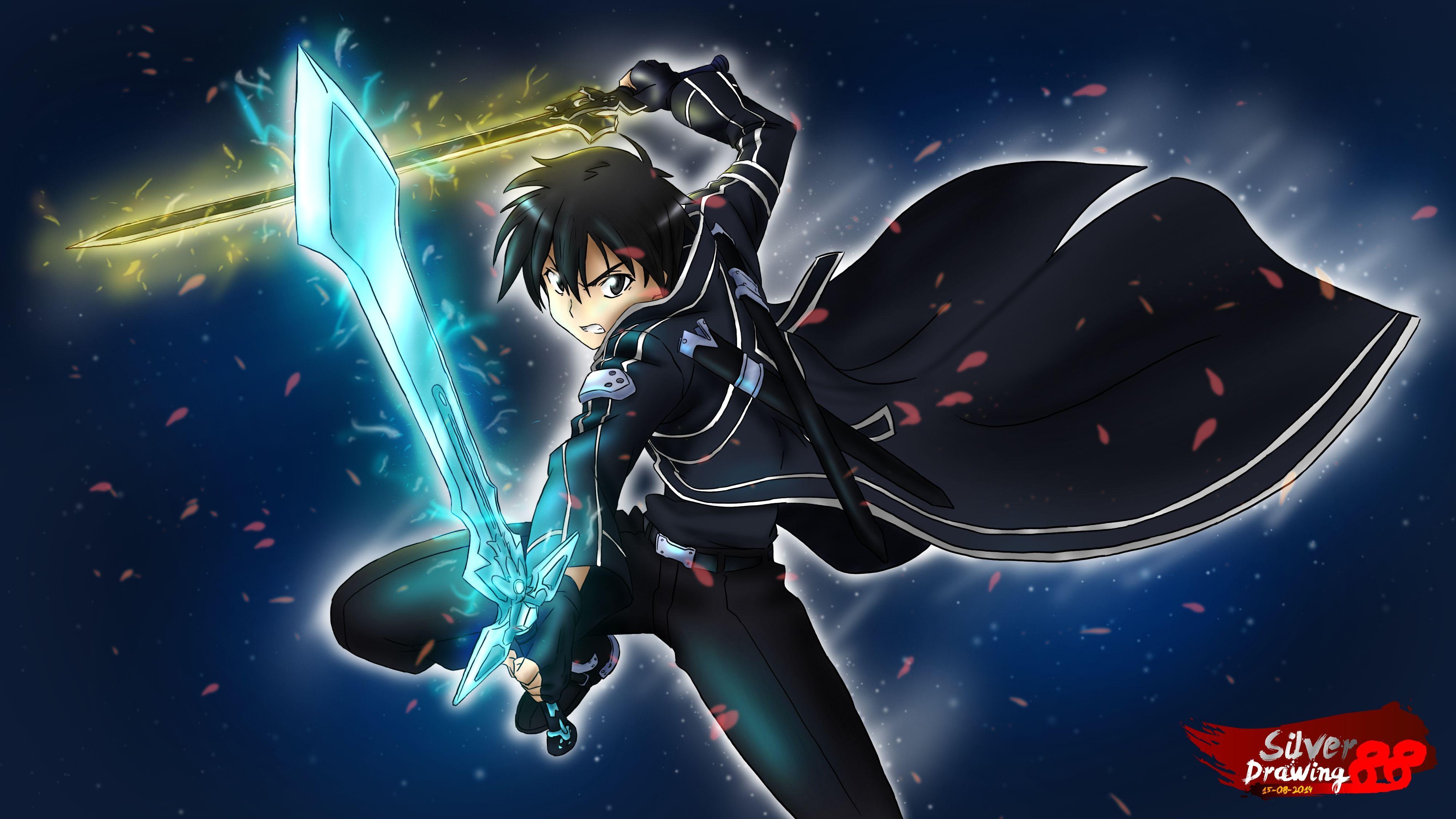 4000x2250 Wallpaper Kirito Sword Art Online Wielding Sao Kirito, HD