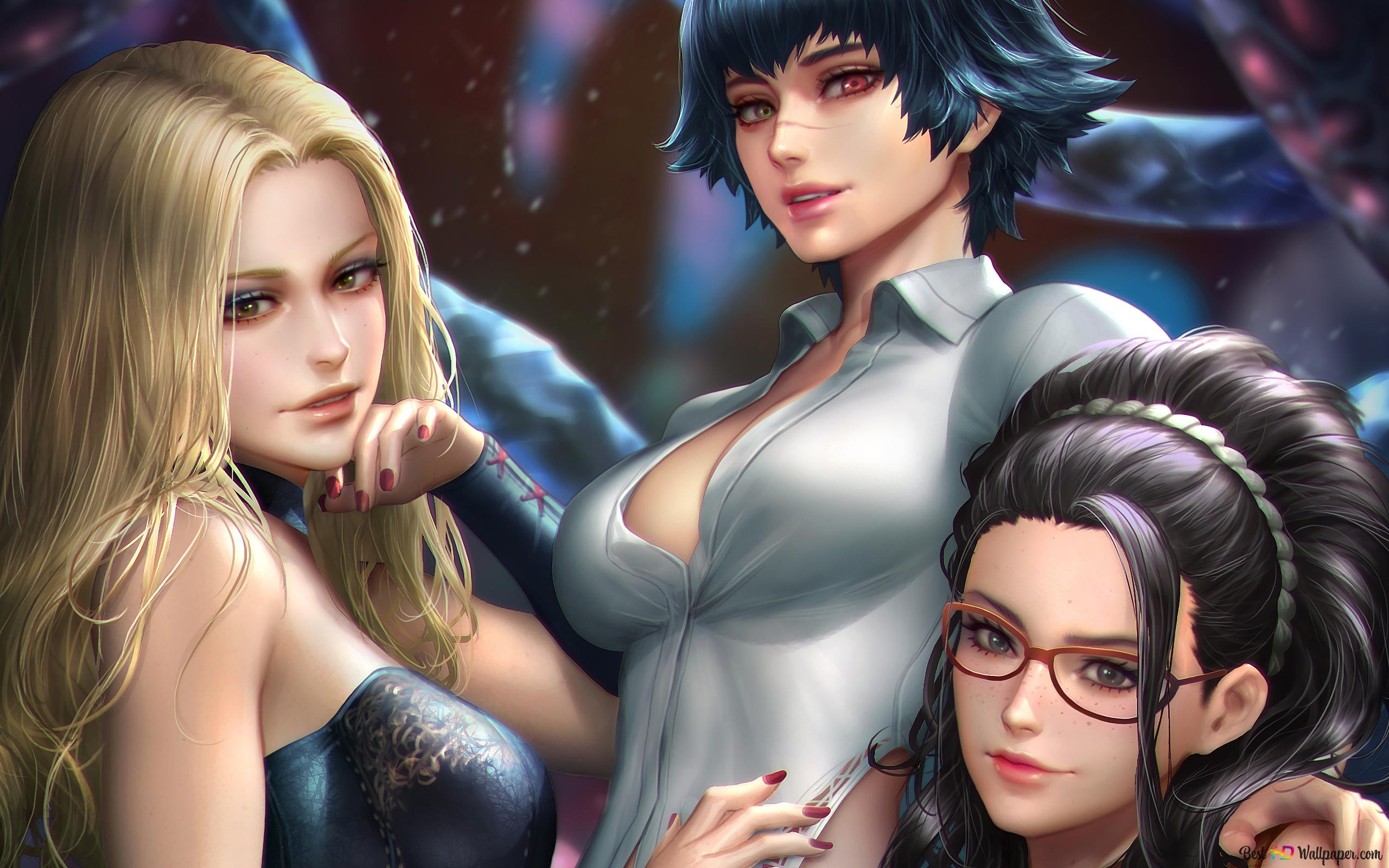 2560x1600 Trish with Lady & Nico May Cry 5 (Video Game) 4K wallpaper download