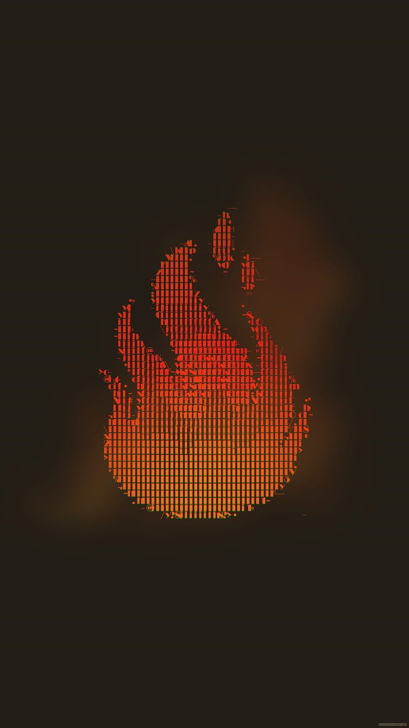 800x1422 Glitch art, abstract, ASCII art, fire, HD phone wallpaper