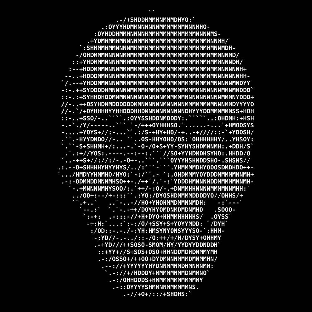 1000x1000 Download Skull ASCII Text Wallpaper