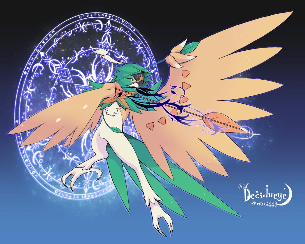 1000x800 decidueye (pokemon) drawn