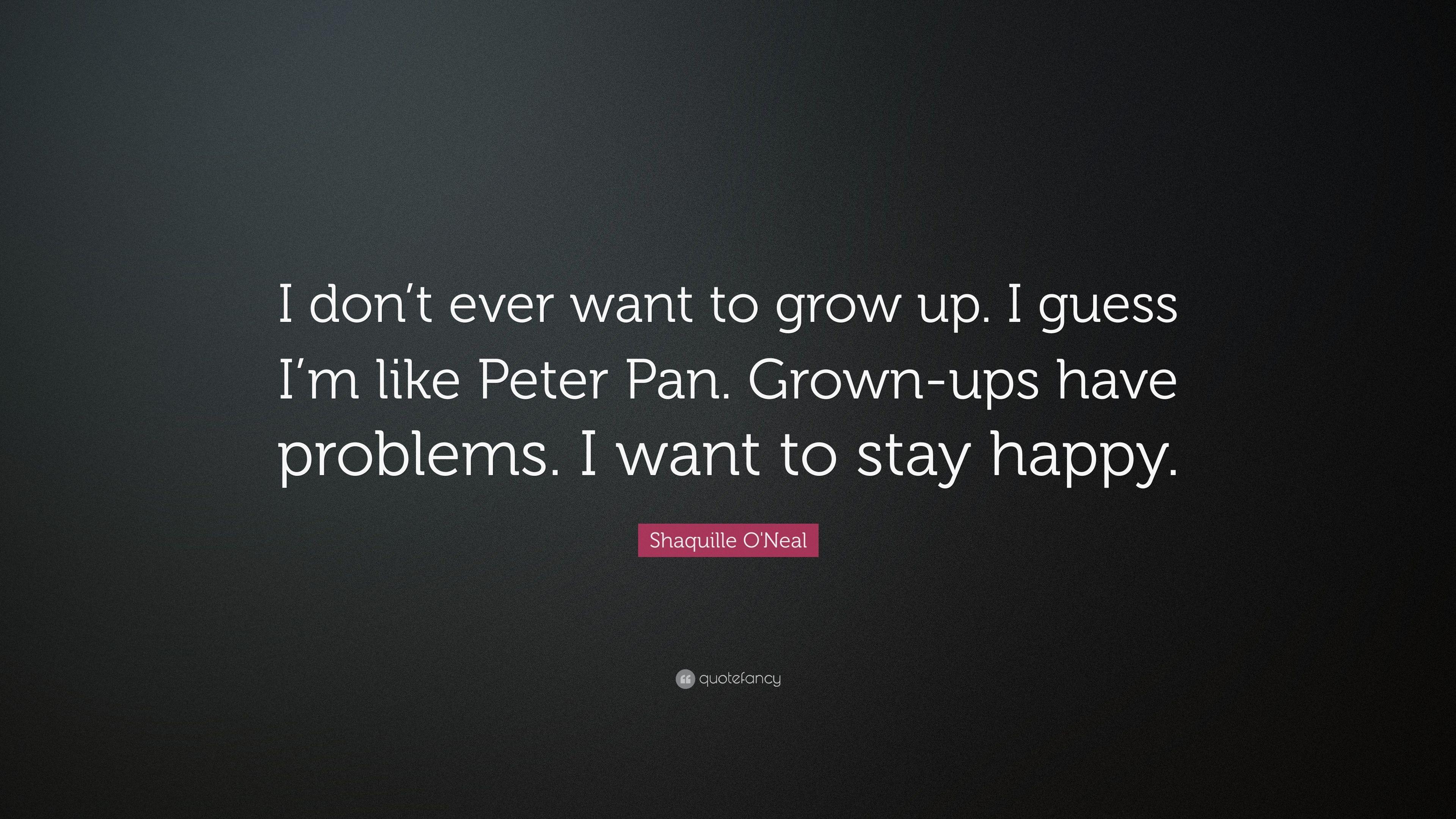 3840x2160 Shaquille O'Neal Quote: “I don't ever want to grow up. I guess I'm