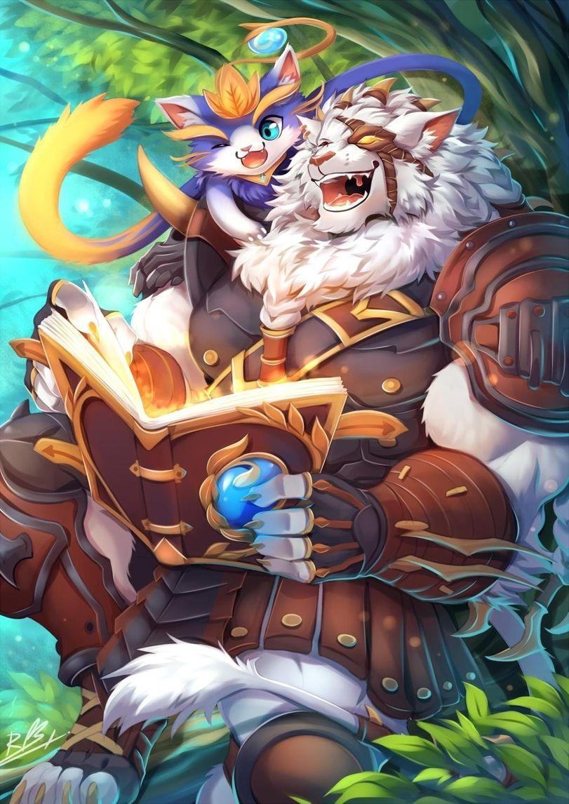 811x1146 Yuumi (LoL), League of Legends, Лига Легенд, фэндомы, Rengar, LoL art