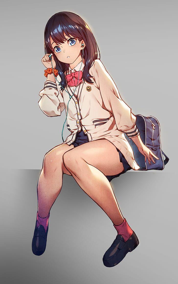 728x1160 HD wallpaper: Takarada Rikka, SSSS.GRIDMAN, anime girls, dark hair