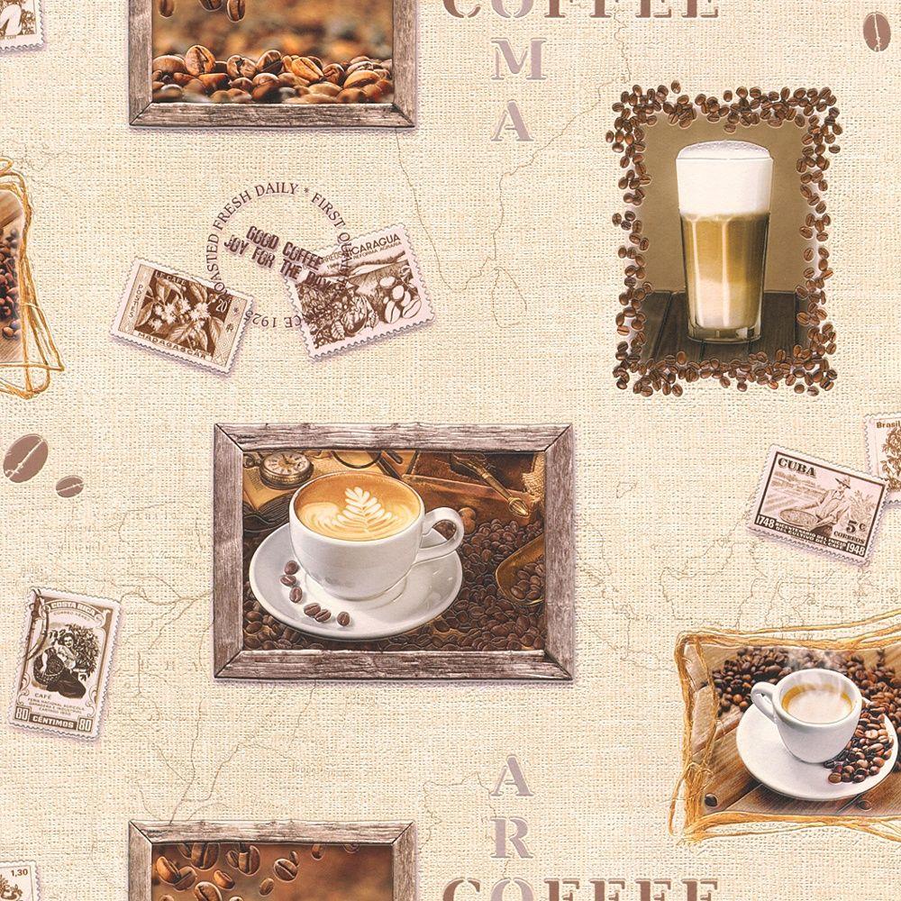 1000x1000 Rasch Coffee Motif Cappuccino Mocha Photo Embossed 855111