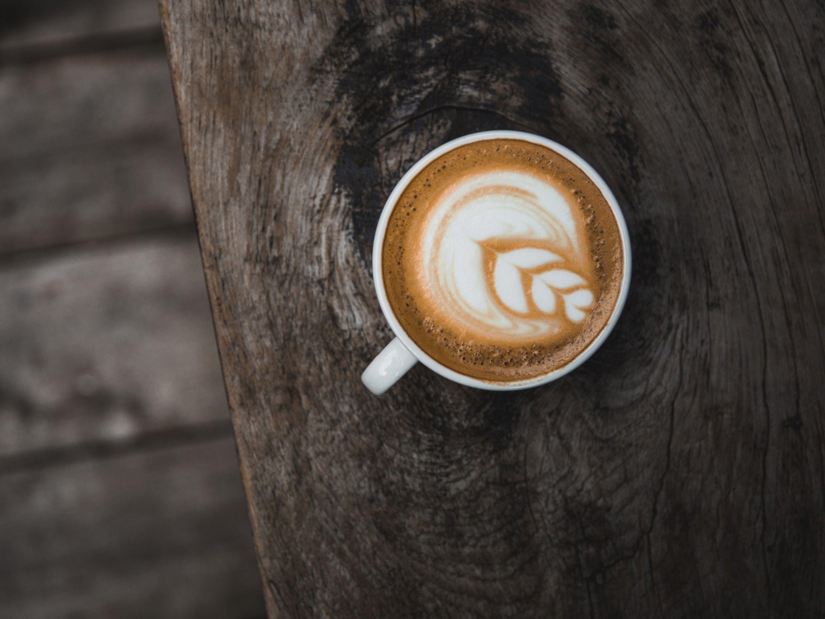 2720x2040 Download 2720x2040 Coffee Foam, Cappuccino, Top View, Wooden Table