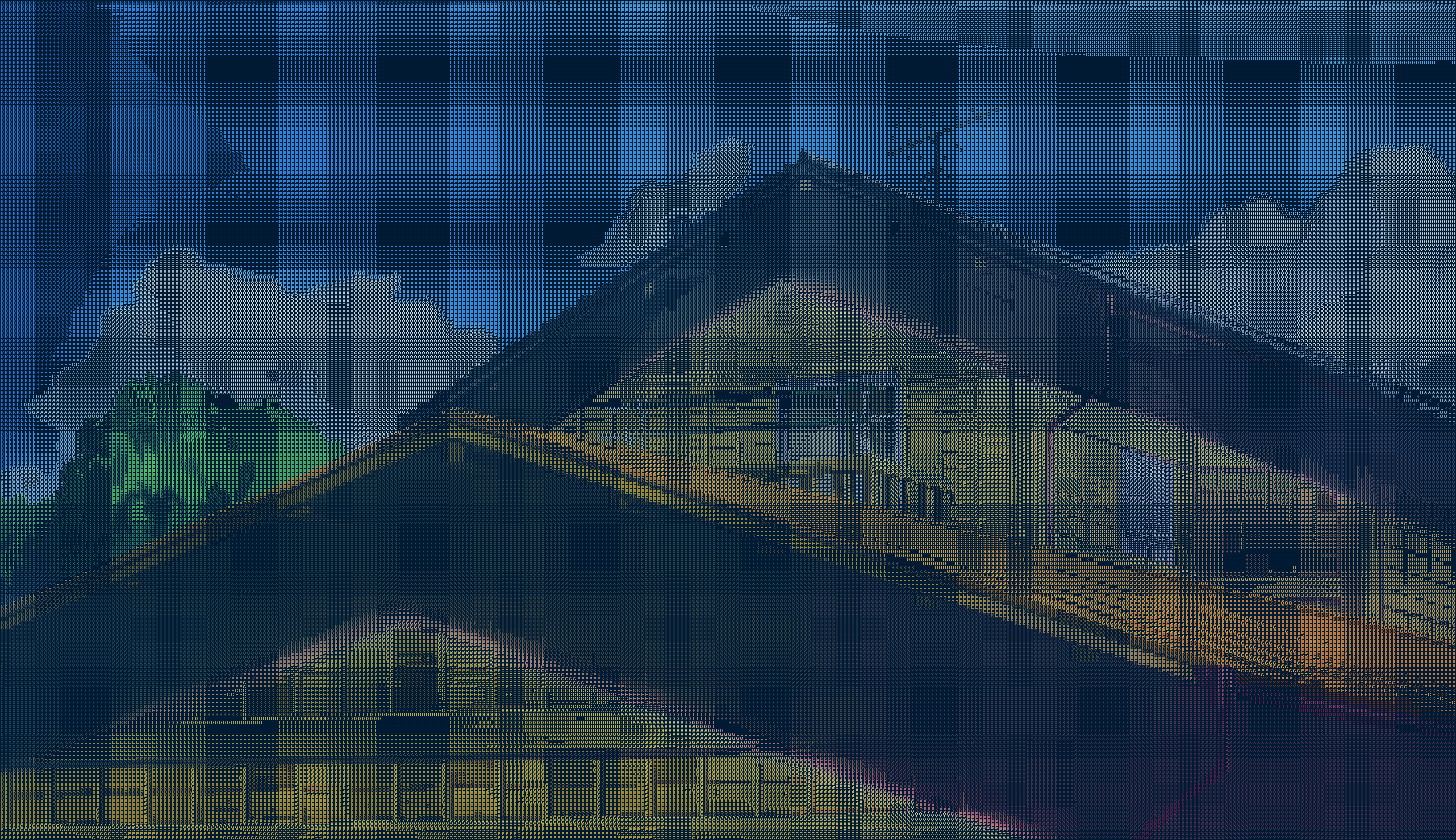 2563x1479 Some wallpaper converted to ASCII