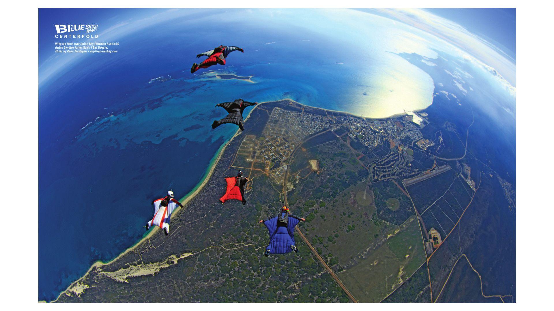 1920x1080 i68 desktop wallpaper: Jurien Bay wingsuit flock by René Terstegen