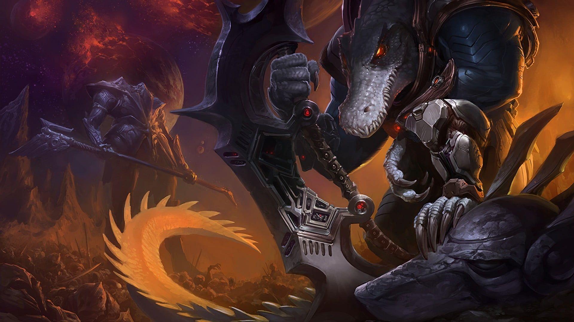 1920x1080 Crocodile holding weapon concept art, League of Legends, Renekton