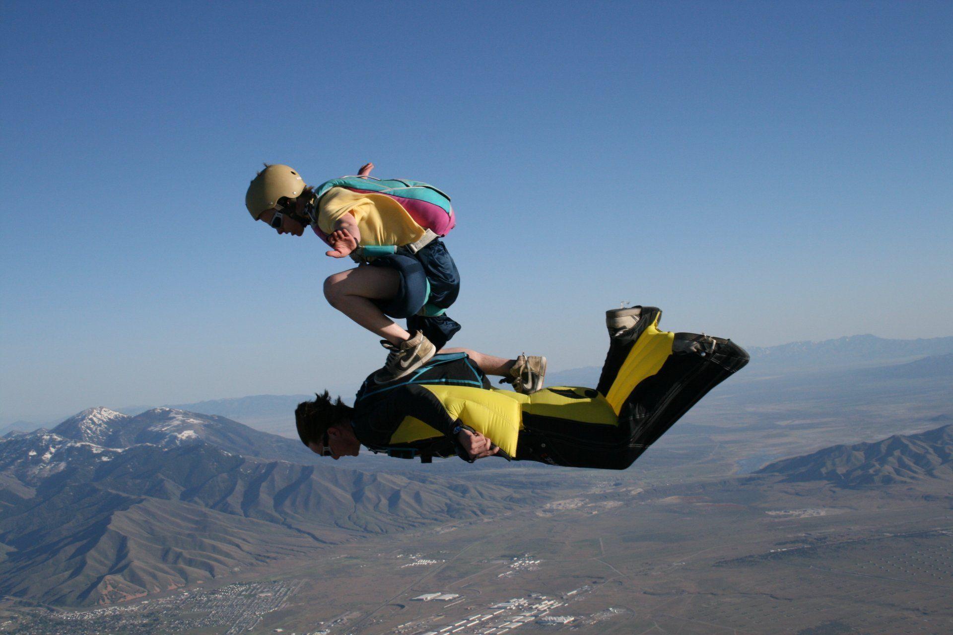 1920x1280 skydiving wingsuit horizon helmet mountains nike HD wallpaper