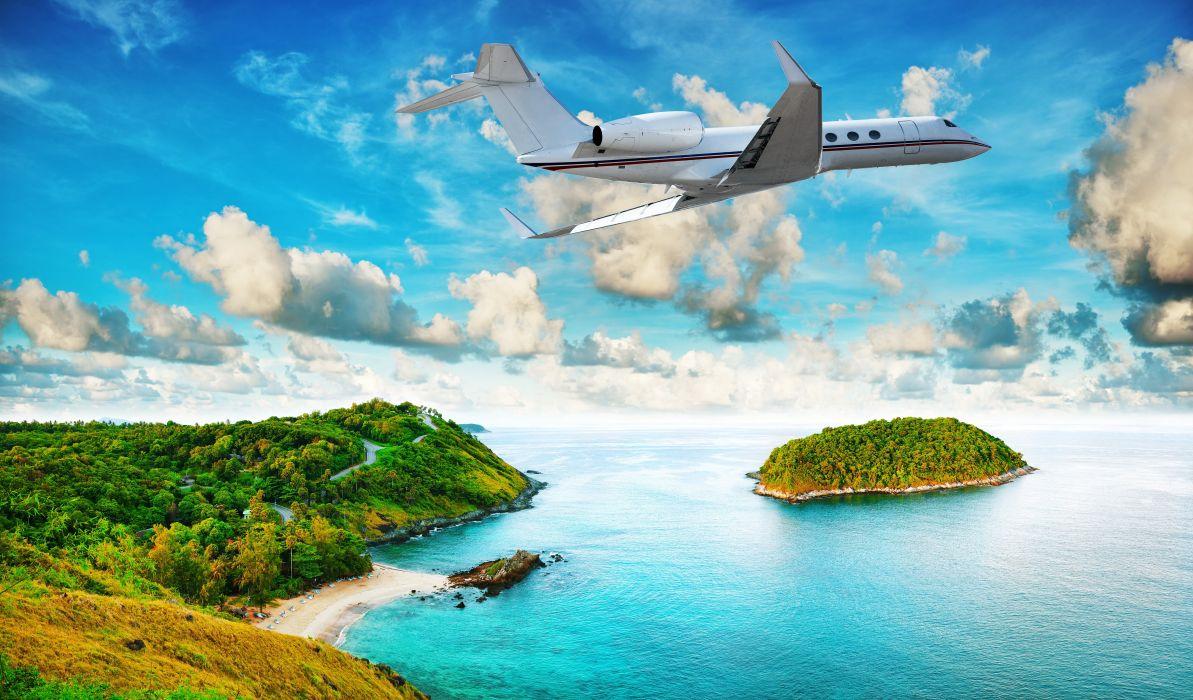 1193x700 Tropics French Polynesia Island Sky Airplane Passenger Airplanes