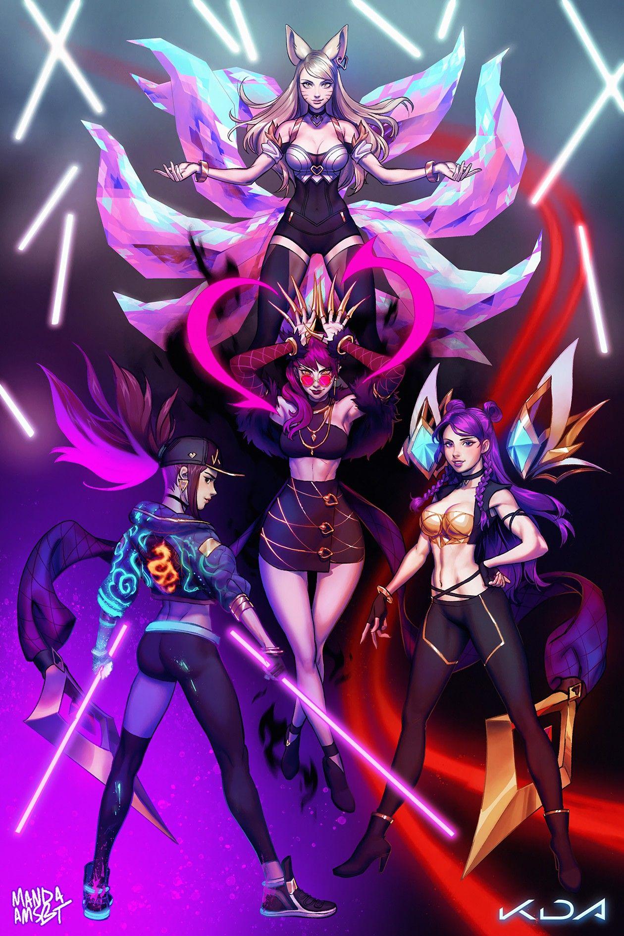 1260x1890 K DA Akali, Evelynn, Kai'Sa & Ahri. Wallpaper & Fan Arts