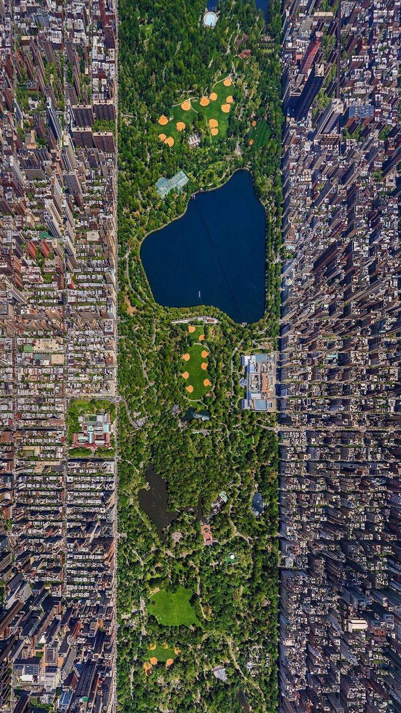 804x1430 New York City Buildings Central Park Satellite Photo