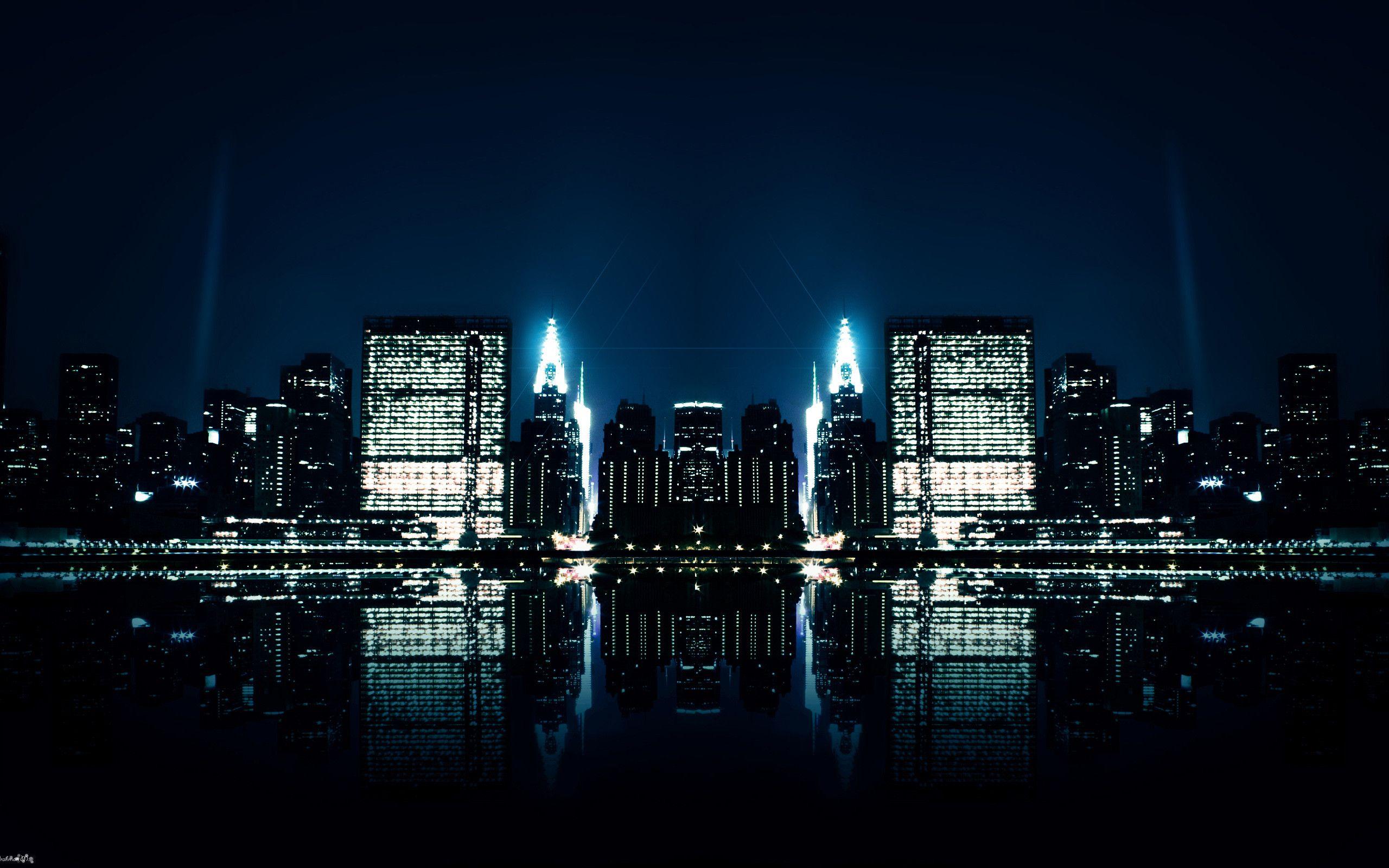2560x1600 Nighttime City HD Wallpaper