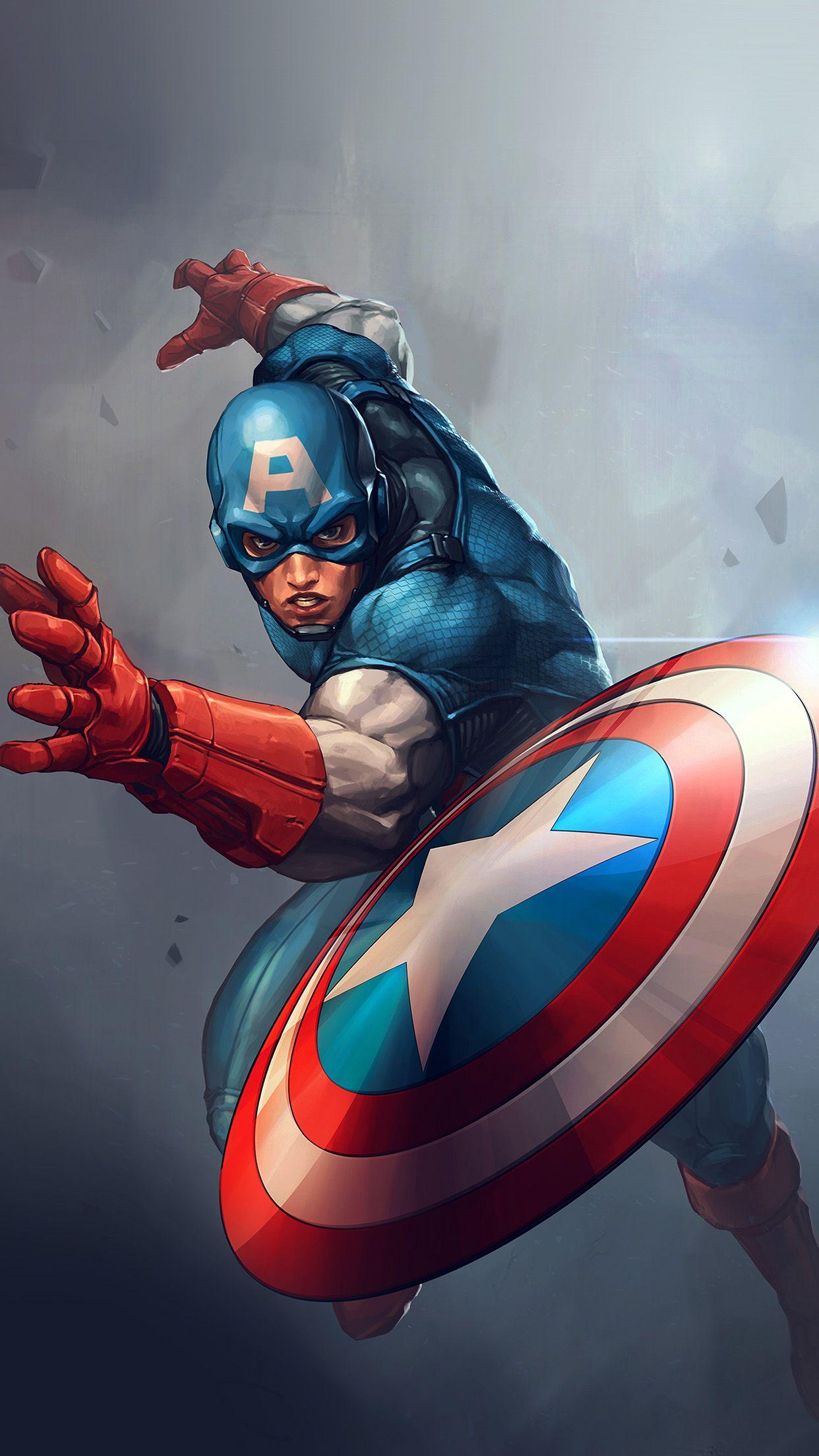 1242x2208 Hero Captain America Jeehyunglee Illustration Art Paint Wallpaper