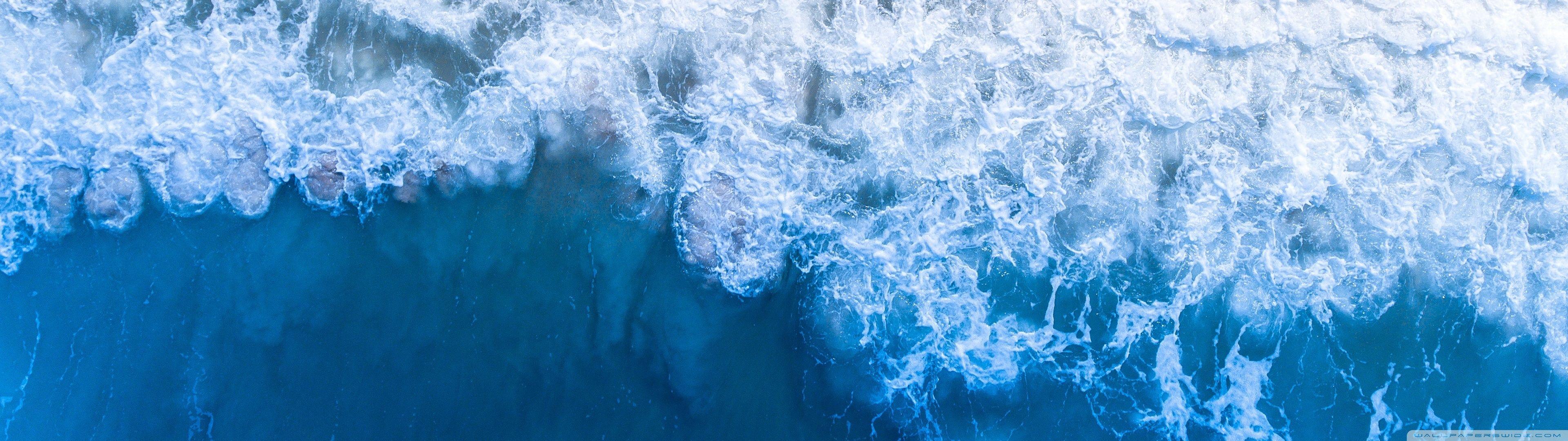 3840x1080 Aesthetic Waves Desktop Wallpaper