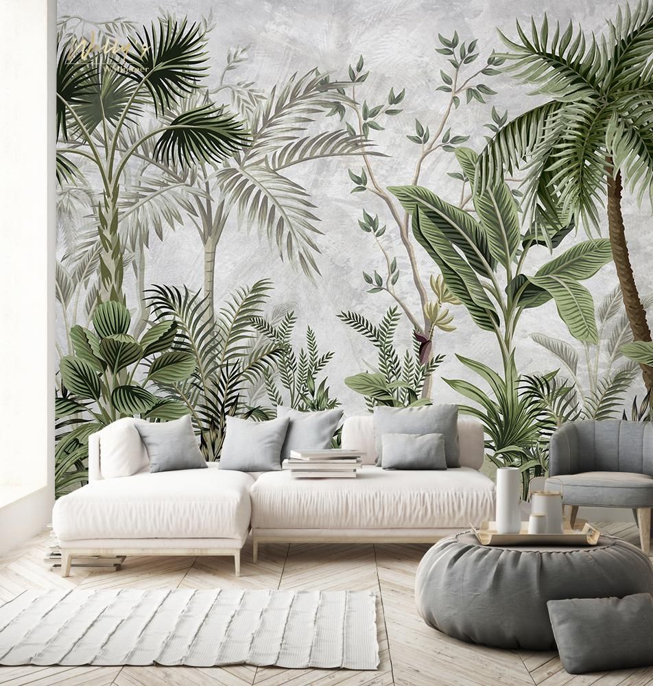 952x1000 Tropical Garden (Light Grey). Esorus Sourcing Made Easy