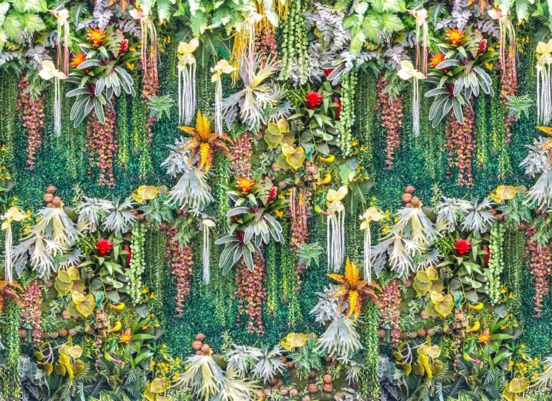 1101x801 Vertical Garden Floral Wallpaper Mural