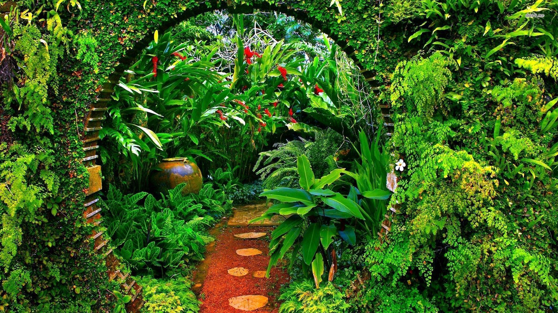 1920x1080 Tropical Garden Wallpaper