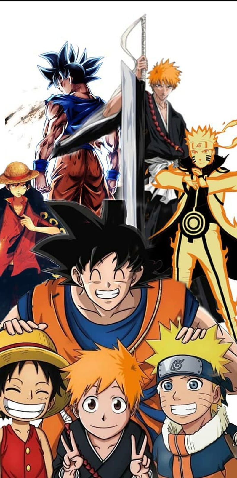 800x1613 HD naruto luffy ichigo wallpaper