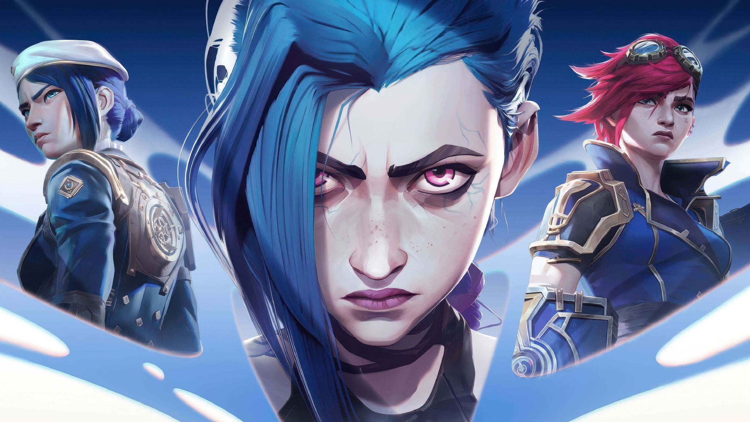 2560x1440 Arcane S2 Jinx Vi Caitlyn Wallpaper 4K HD PC b