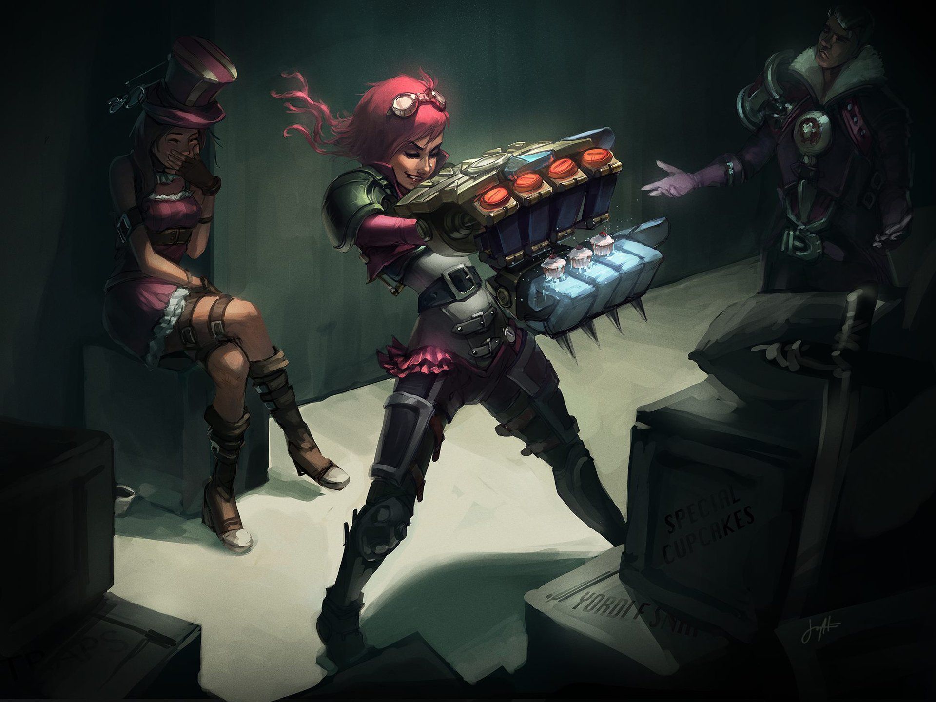 1920x1440 League of Legends HD Wallpaper: Jayce, Caitlyn, and Vi