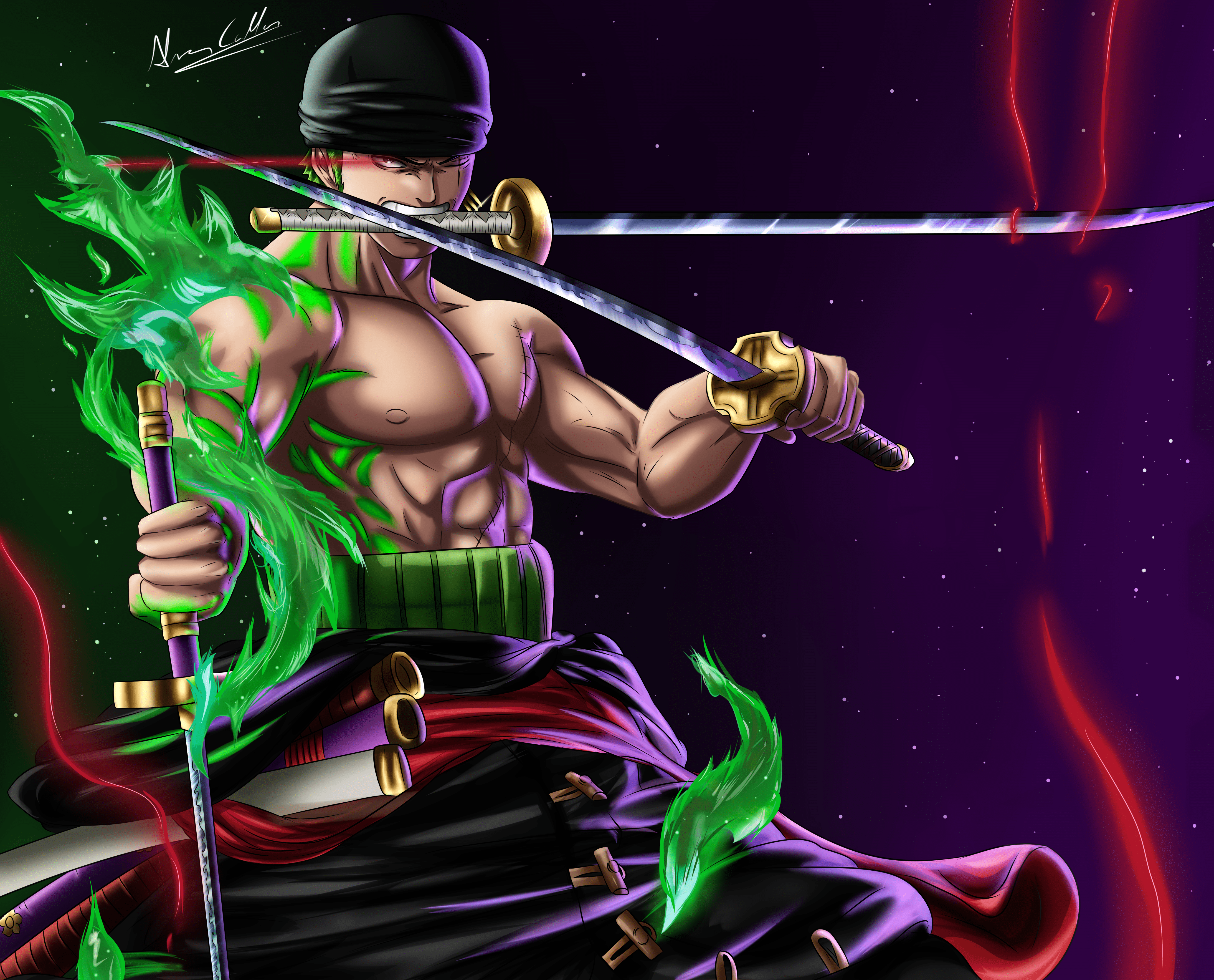 5335x4309 Roronoa Zoro in Action Ultra HD Anime Wallpaper
