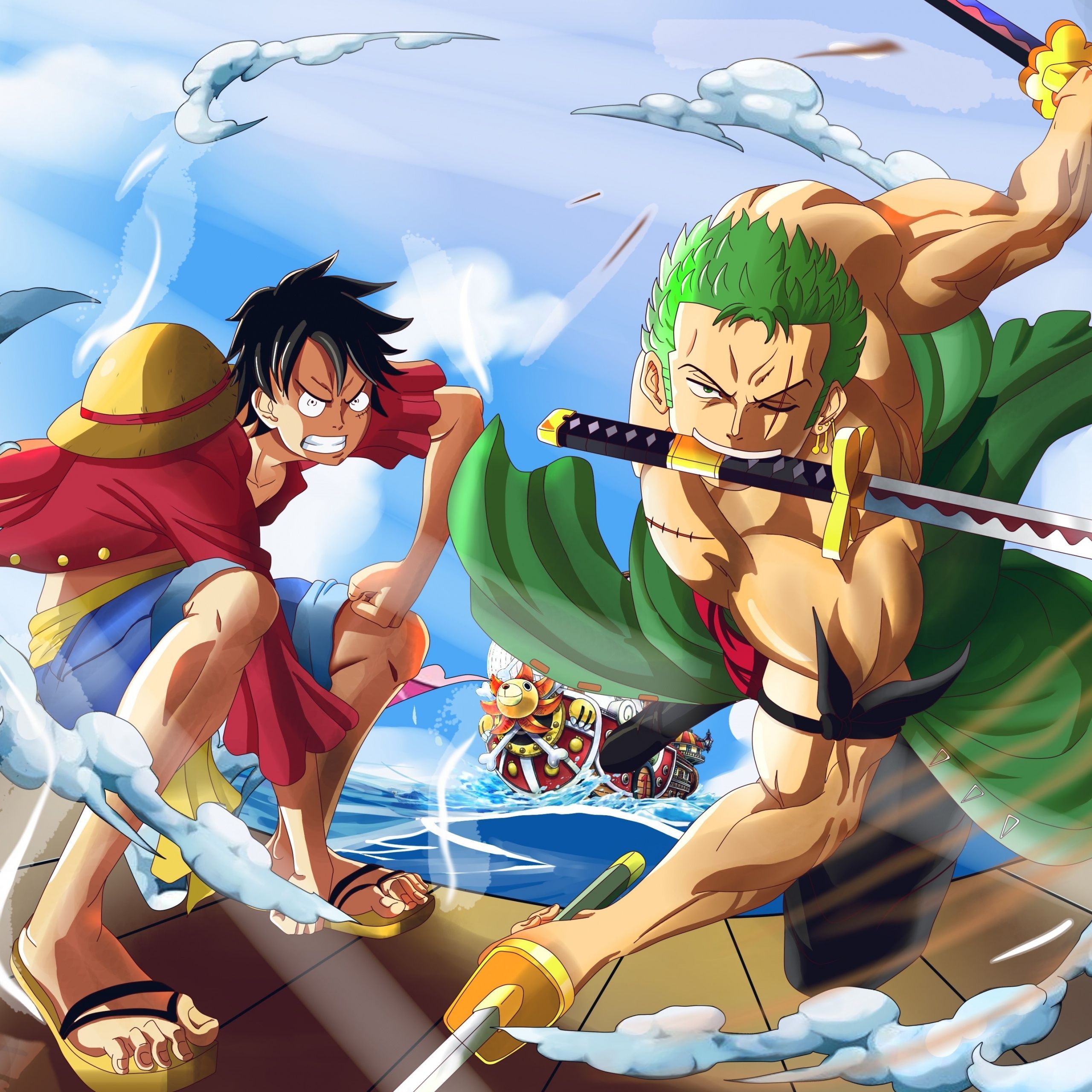 2560x2560 Luffy And Zoro HD Wallpaper Monkey Luffy Wallpaper 4K, Roronoa Zoro, One Piece