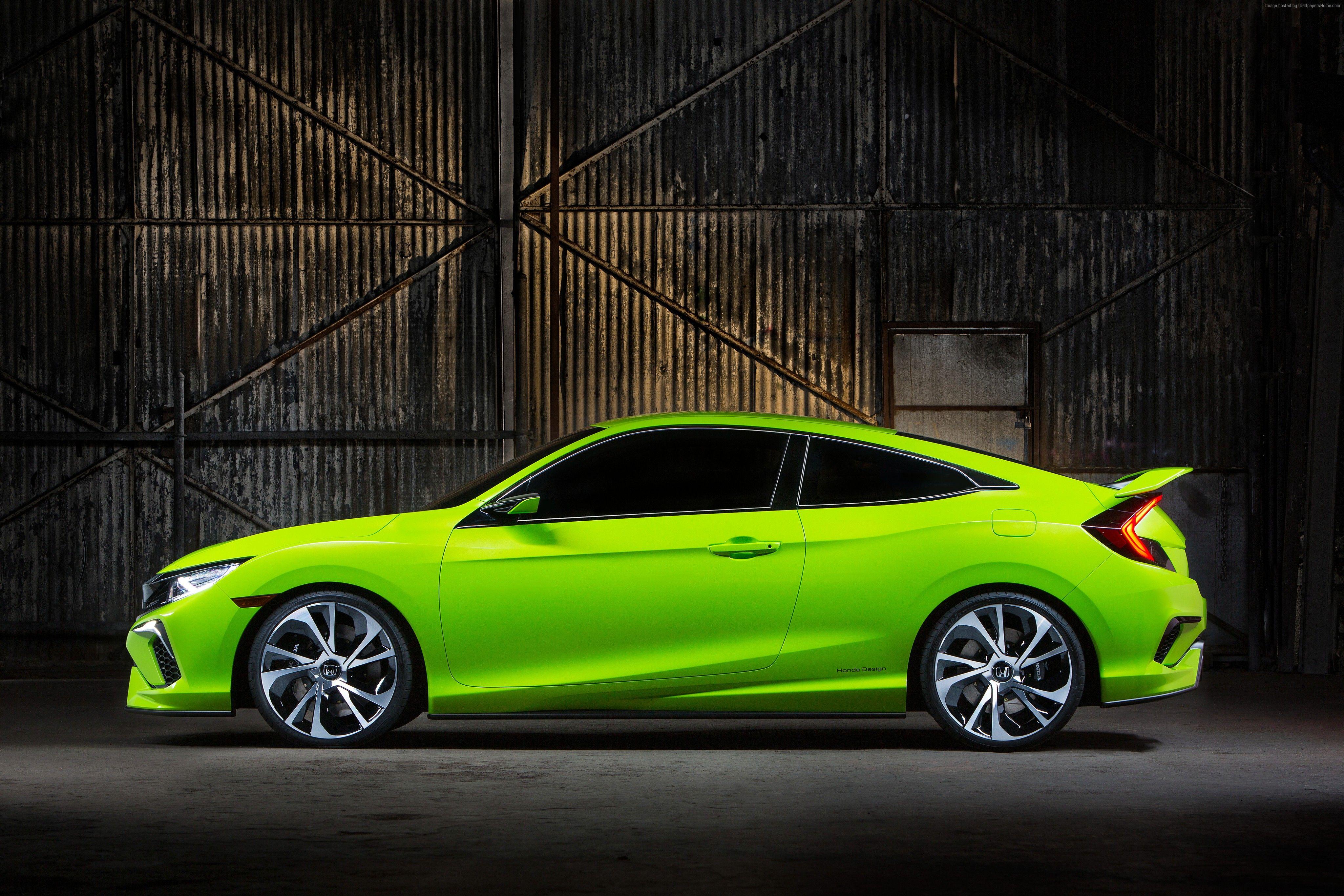 4096x2731 Wallpaper Honda Civic, Concept, green, Tokyo Motor Show Cars