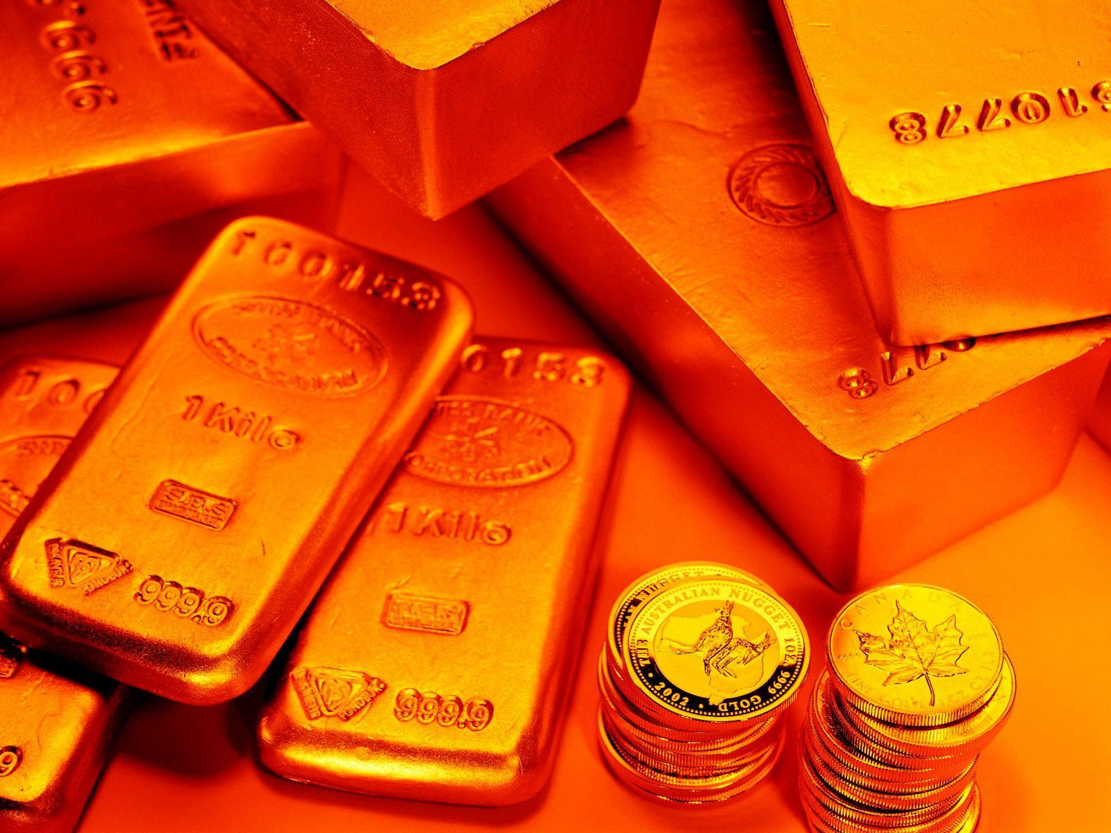 1600x1200 Free download Gold Bars and Coins HD Wallpaper