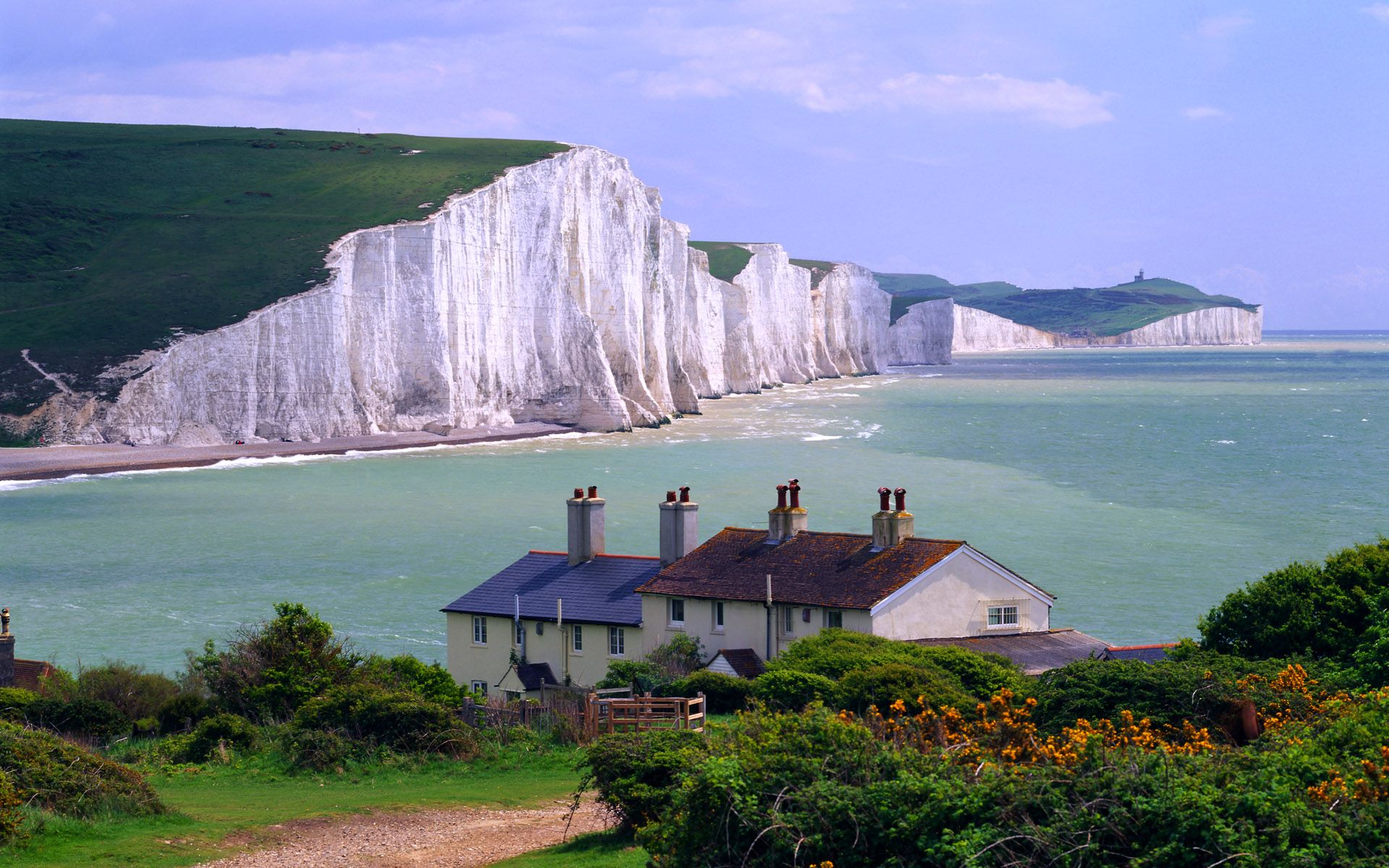 1920x1200 Seven Sisters Cliffs, near Seaford town, East Sussex, England Wallpaper Wallpaper 48719