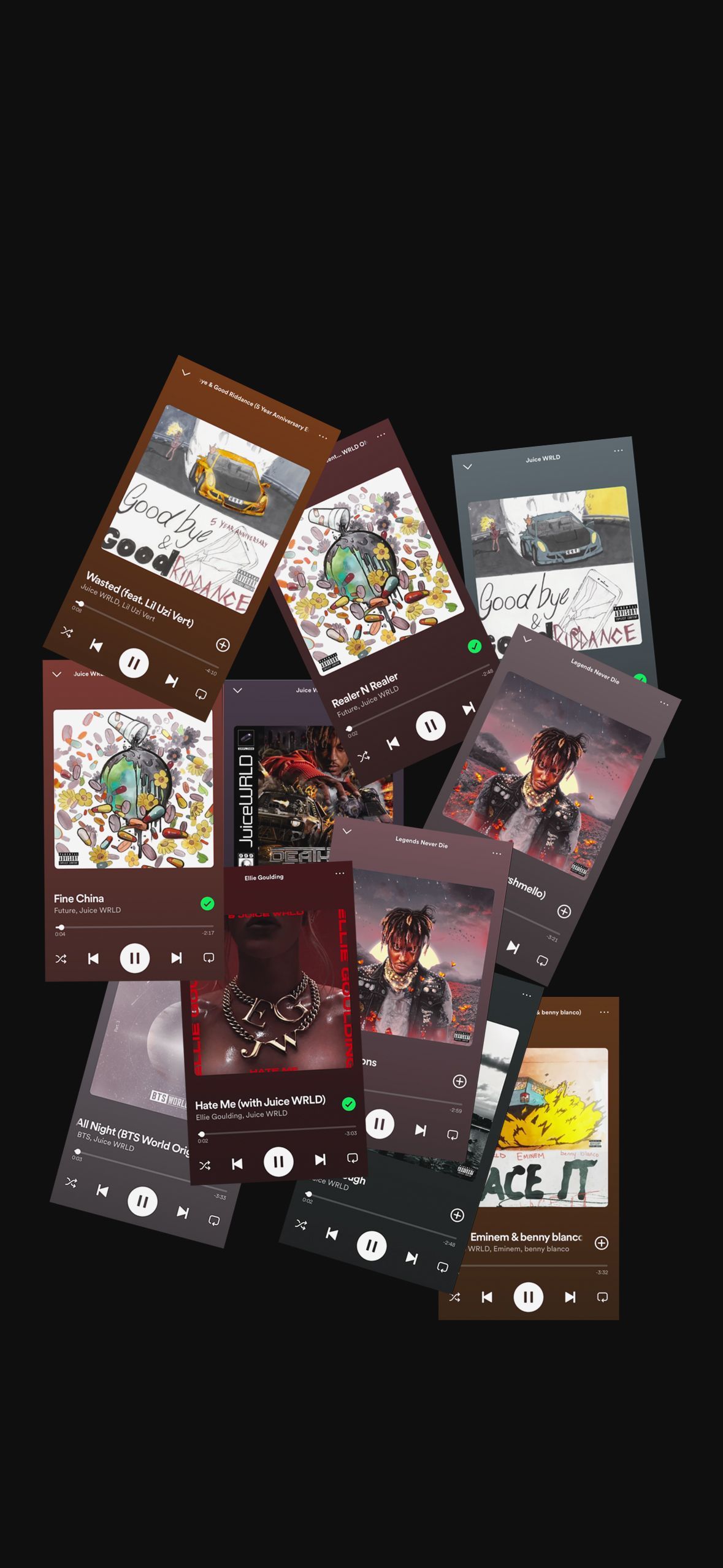 1179x2556 CM Designs در X: «Juice WRLD Spotify Aesthetic iPhone Wallpaper » / X