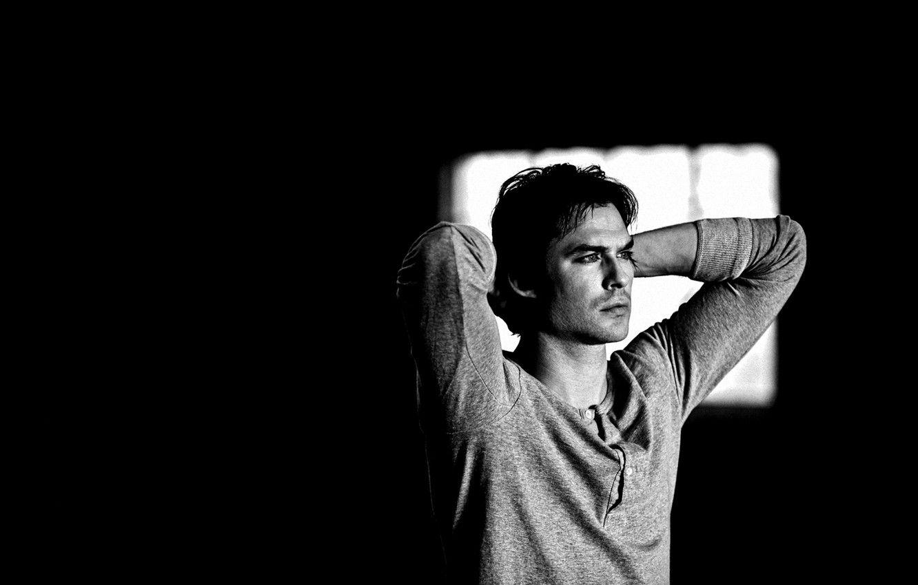 1332x850 Wallpaper background, black, actor, male, the series, The Vampire Diaries, Ian Somerhalder, brunette, Ian Somerhalder image for desktop, section мужчины