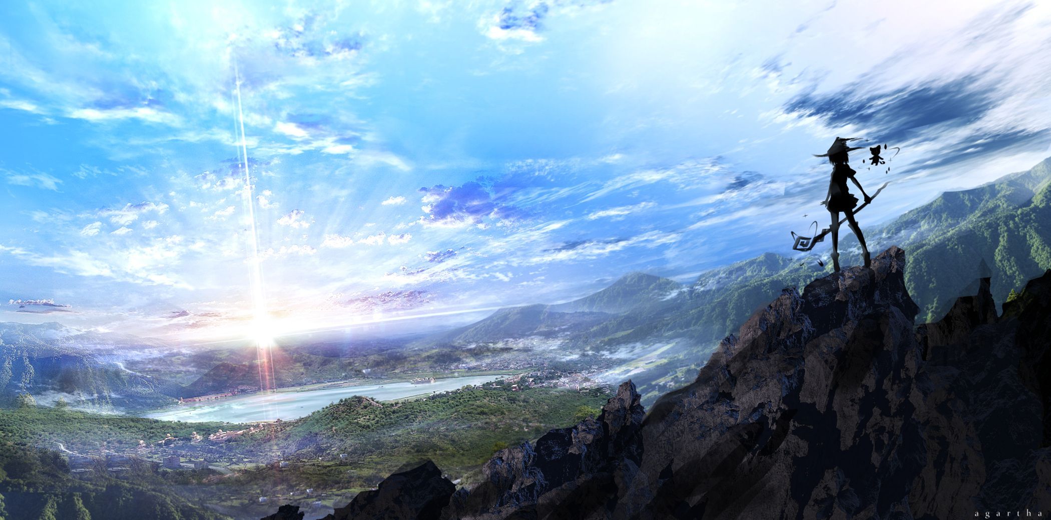 2100x1039 Original Anime Horizon: Stunning HD Wallpaper View