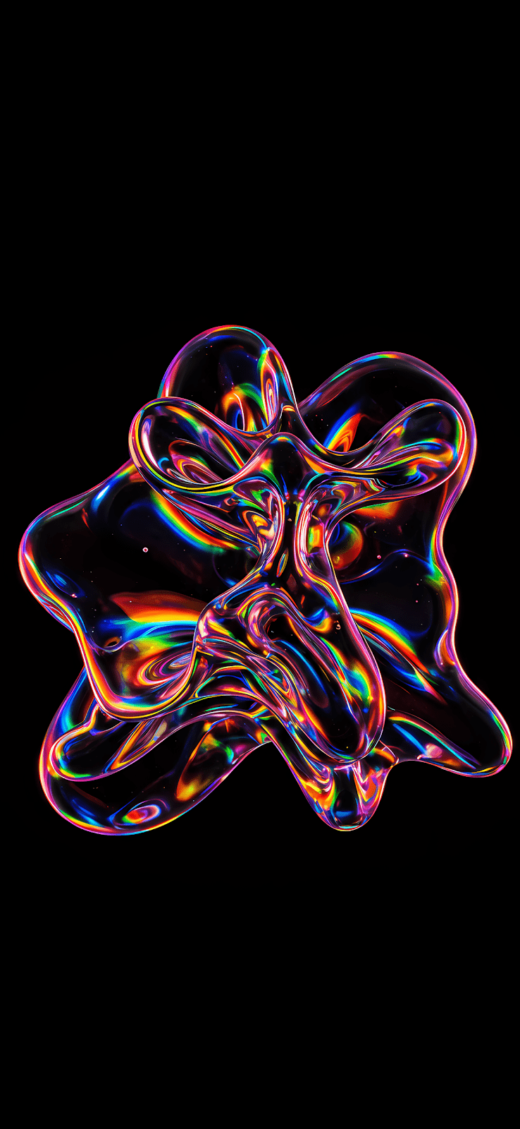 738x1600 iPhone 17 Ultra, Pro Max, Air Concept Wallpaper iOS 19: Abstract Iridescent Blob