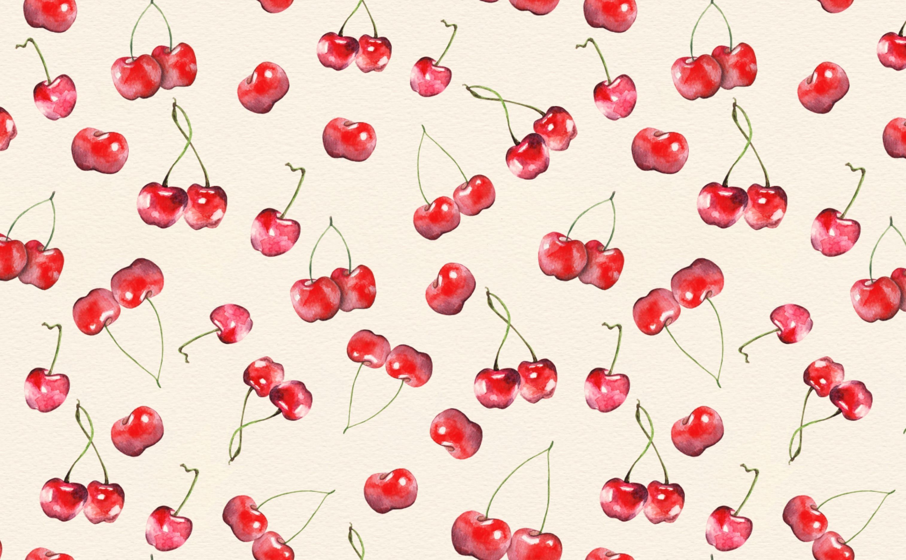 3028x1872 Cherry Pattern. Wallpaper And Stick Linen