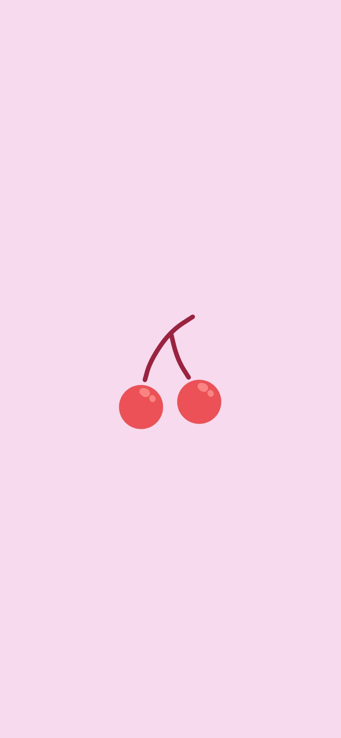 1183x2560 Cherries Pink Wallpaper Aesthetic Wallpaper for iPhone