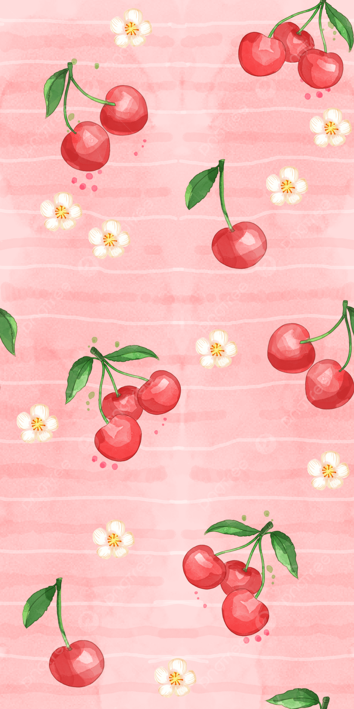1200x2400 Pink Fruit Cherry Seamless Background Wallpaper Image For Free Download