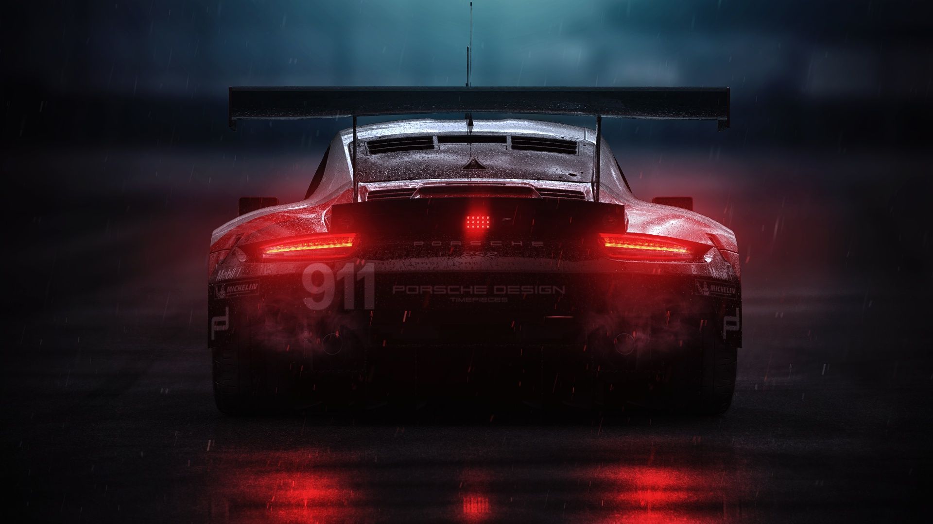 1920x1080 Wallpaper auto, rendering, rain, Porsche, Porsche 3Ds max for mobile and desktop, section porsche, resolution 1920x1080