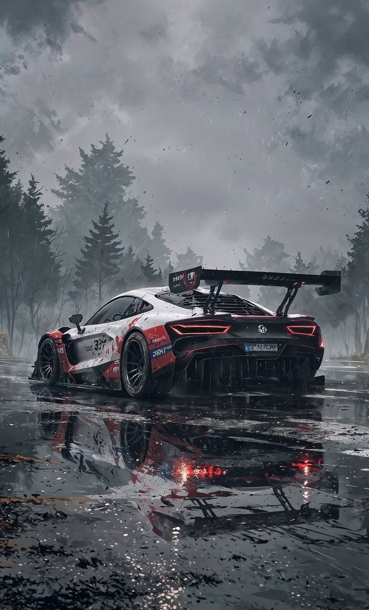 736x1214 Porsche in Rain